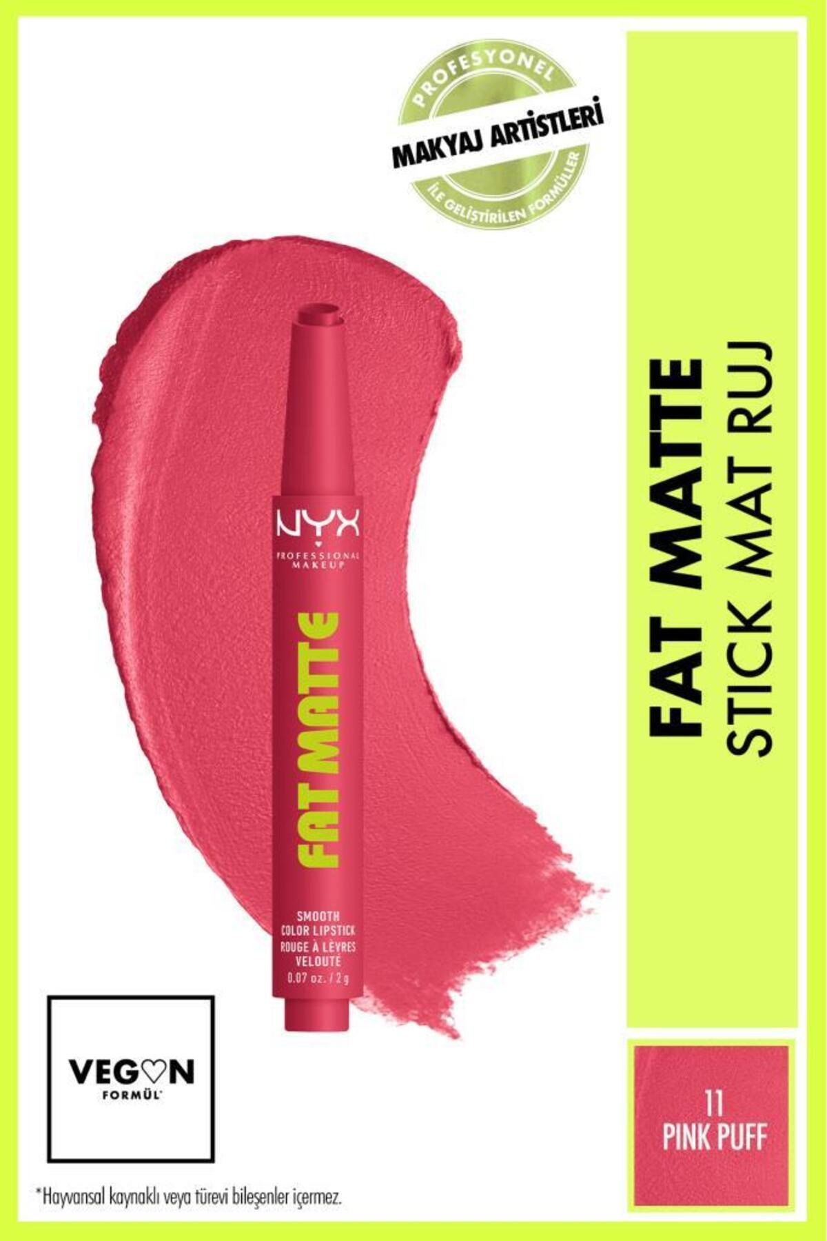 NYX Professional Makeup Fat Matte Nemlendirme Etkili Mat Ruj - 11 Pink Puff