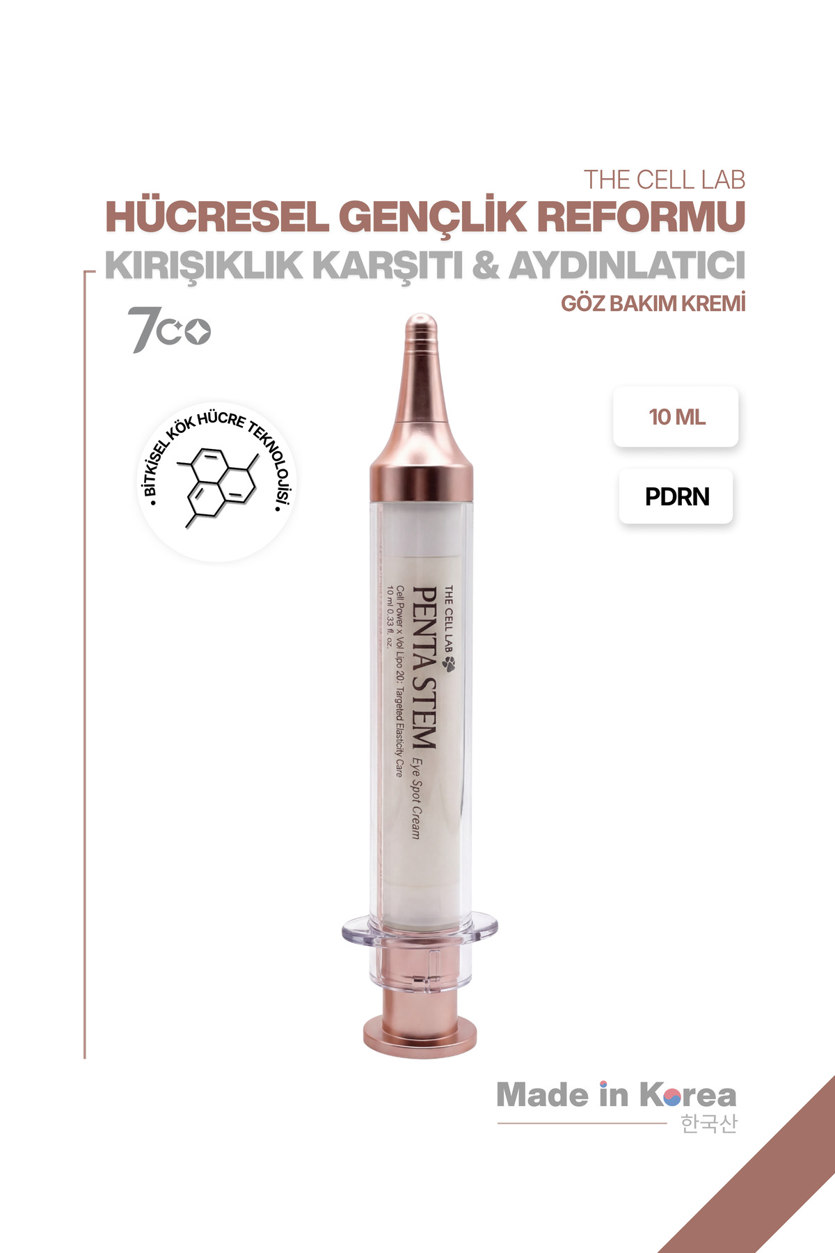 The Cell Lab PDRN + Hücre Teknolojisi | Sıkılaştırıcı | Kırışıklık Karşıtı |Dolgunlaştırıcı & Göz Bakım Kremi 10ml