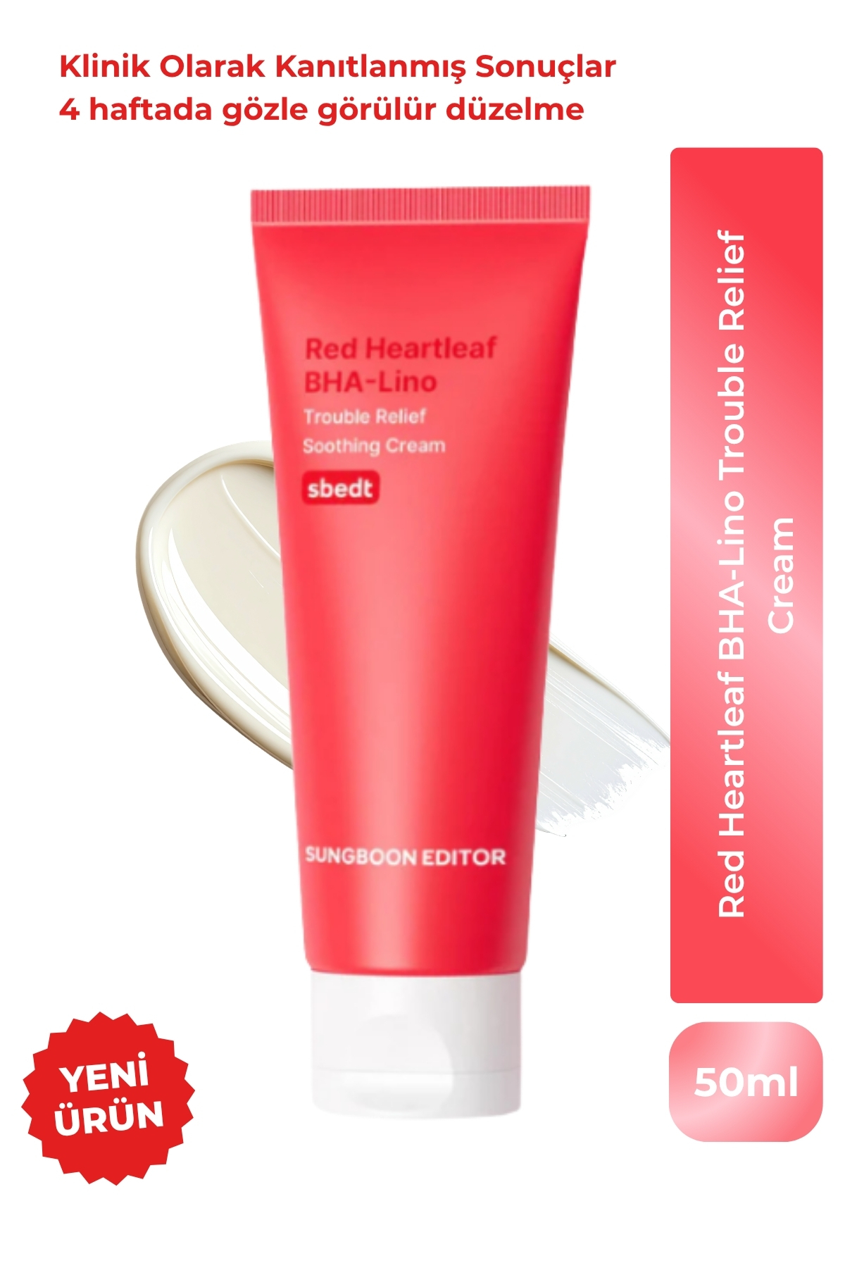 SUNGBOON EDITOR Sungboon Red Heartleaf BHA-Lino Relief Cream - Yatıştırıcı Krem