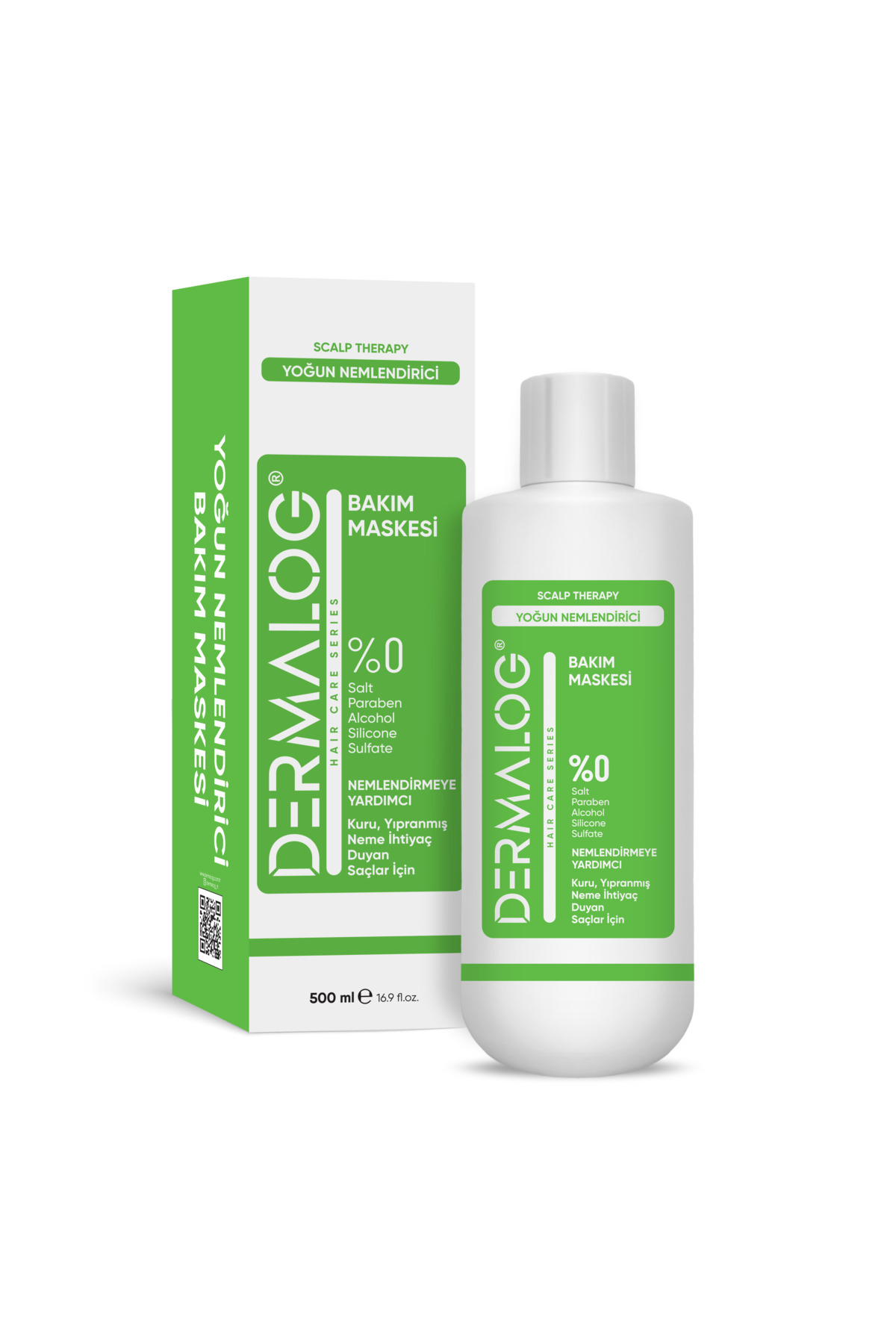 DERMALOG Kuru Yıpranmış Saçlar Için Yoğun Nemlendirici Ve Onarıcı Saç Bakım Maskesi 500 ml