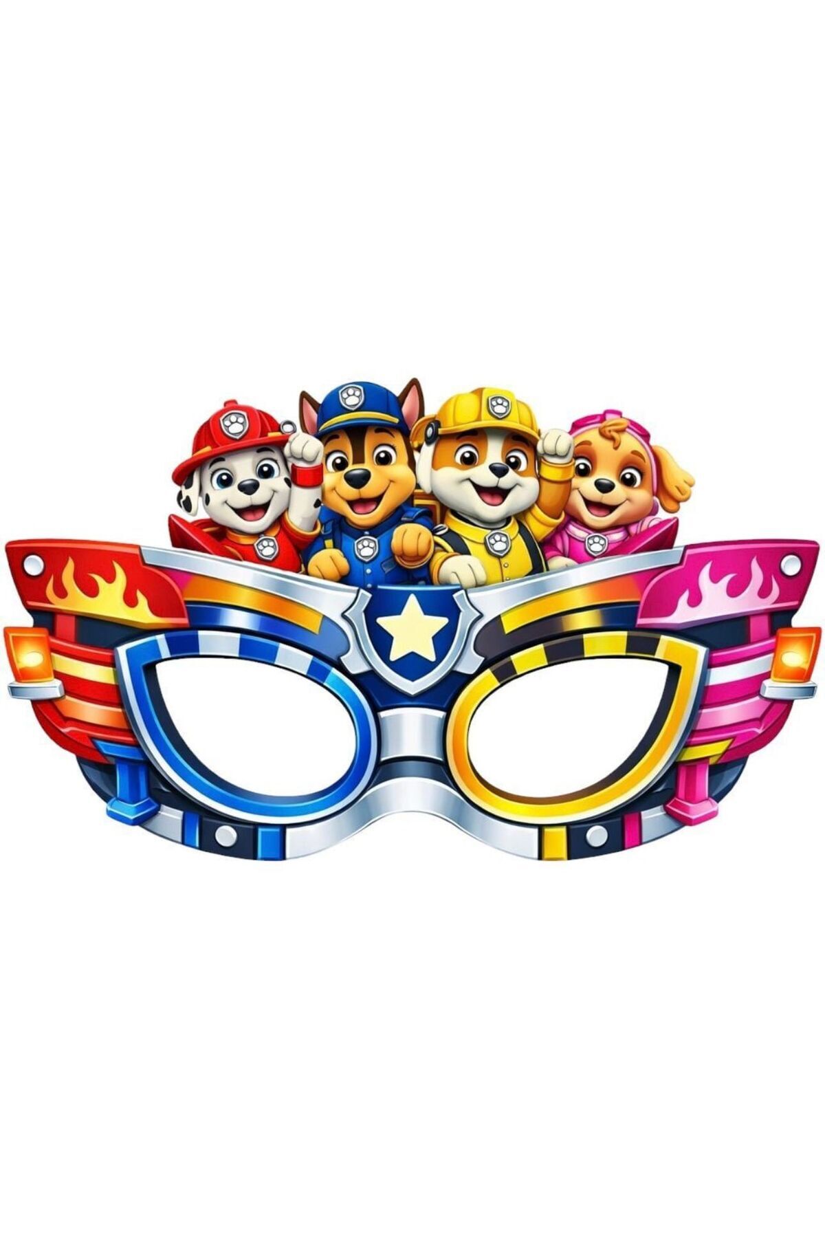 Partiden Paw Patrol Tüm Kağıt Parti Maskesi 6 Adet