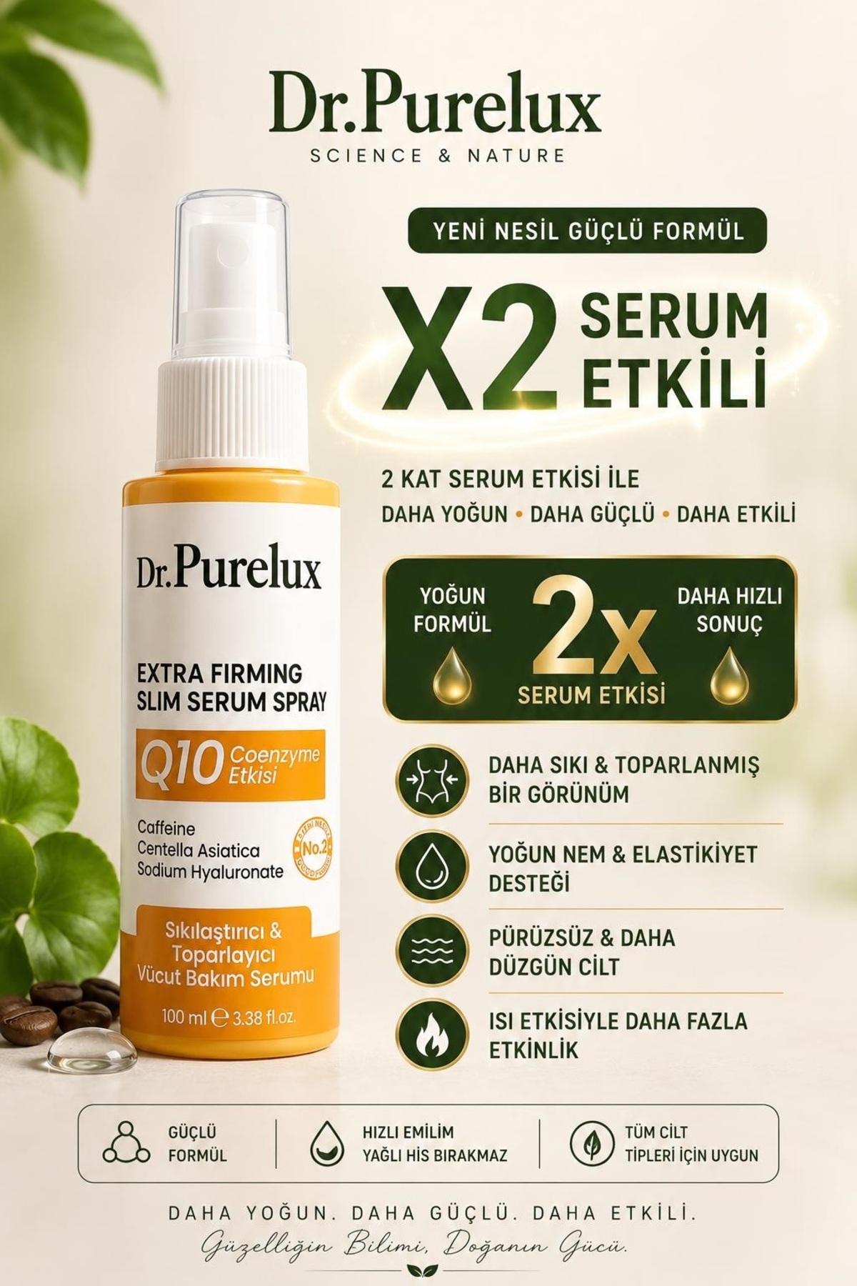 Dr.Purelux Q10 + Collagen Extra Firming Slim Serum , Sıkılaştırıcı & Toparlayıcı Selülit & Vücut Bakım Serumu 100 ml