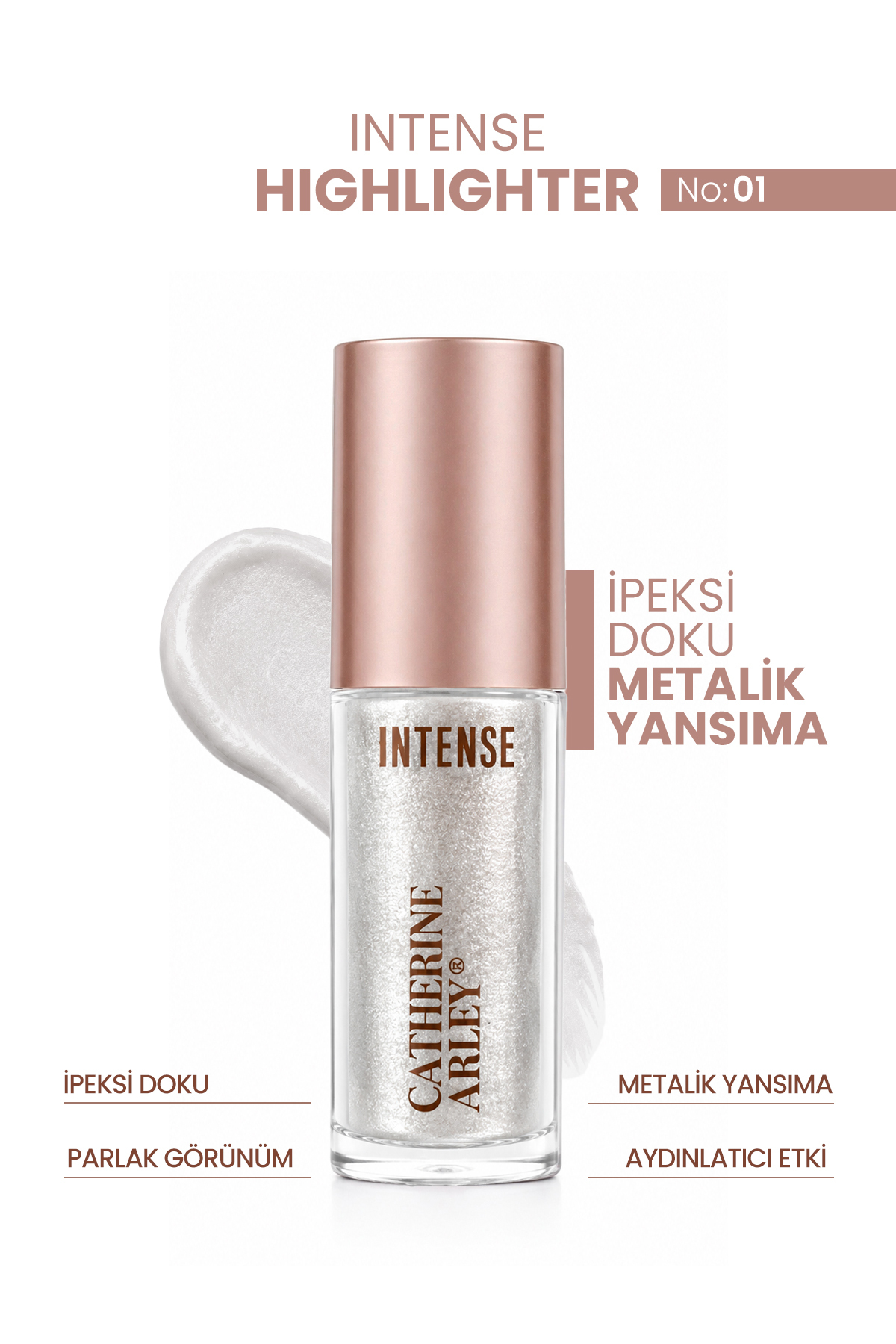 Catherine Arley INTENSE GLOW TOUCH LIQUID HIGHLIGHTER SILVER MIST 5 ML 01