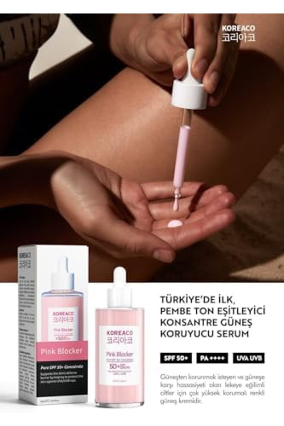Yıldızan Blocker Pink Yüzde Yüz Saf Spf 50+ Ton Eşitleyici Yüksek Uvb ve Uva Korumalı 50ml Güneş Serumu 2940