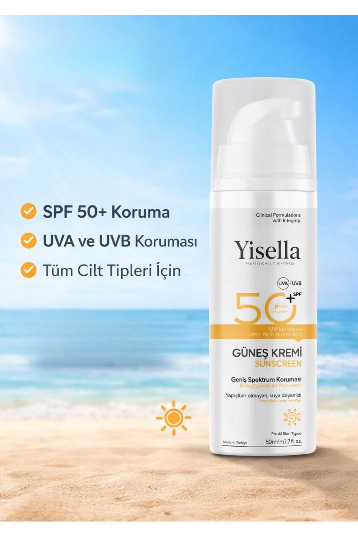 Yisella Cosmetics 50spf güneş kremi