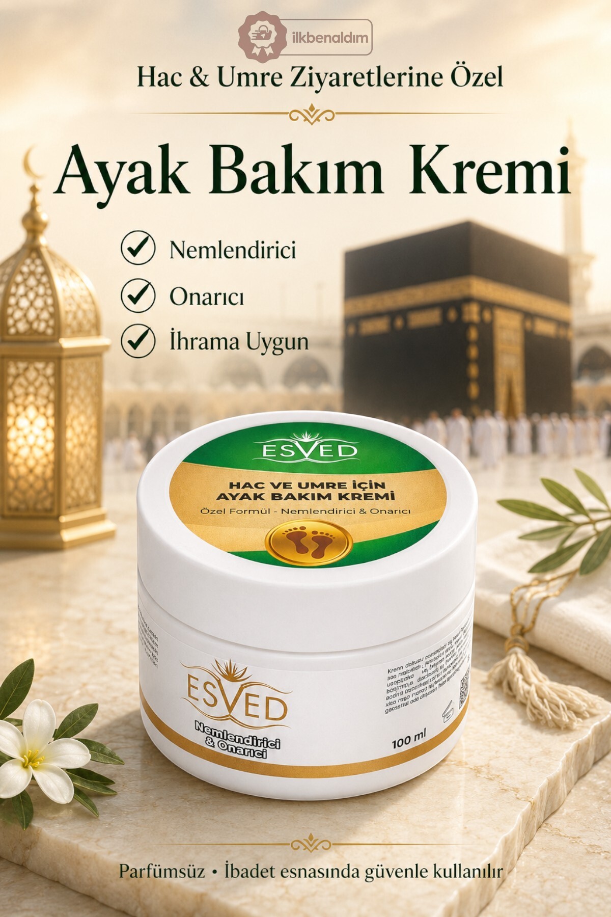 İlkbenaldim Hac ve Umre Ziyaretleri için Ayak Bakım Kremi Parfüm içermez