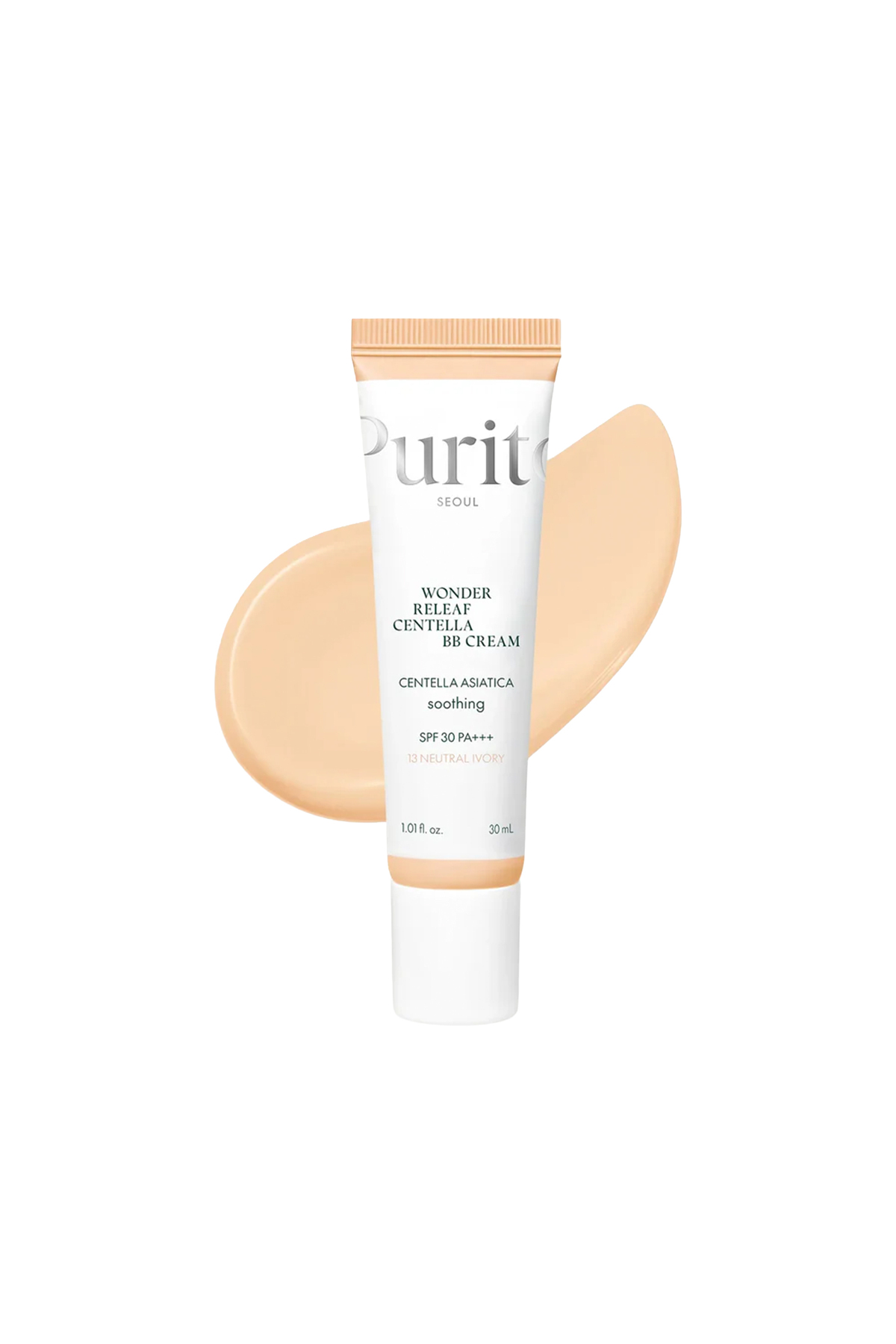 Purito Wonder Releaf Centella BB Cream SPF30 PA+++ | Yatıştırıcı Doğal Kapatıcı BB Krem 13 Neutral Ivory 30 ml