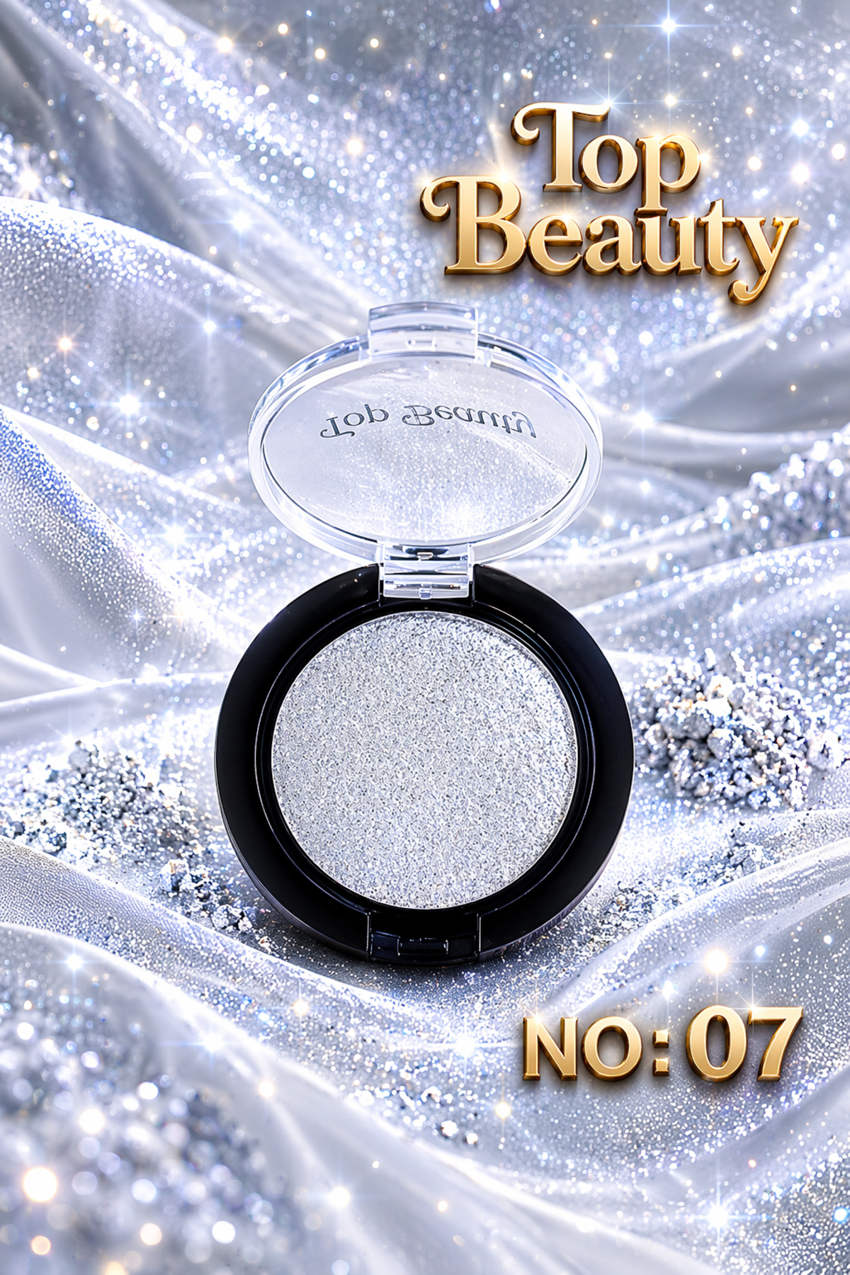 Top beauty Işıltılı Tekli Göz Farı – Gümüş Rengi No:07 (Eyeshadow)