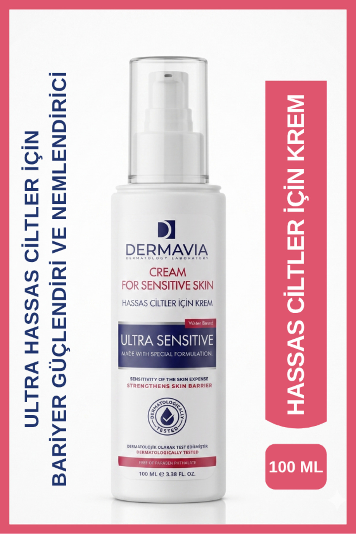 Dermavia Hassas & Karma Ciltler İçin El, Yüz, Vücut Kremi 100 ml Panthenol & Shea Yağı Kızarık Çatlak Ciltler