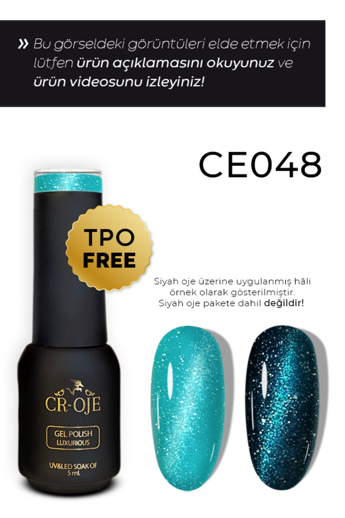 CROJE KALICI OJE Kalıcı Oje Kedi Gözü 7d Cat Eye-Ce048 (5 ML)