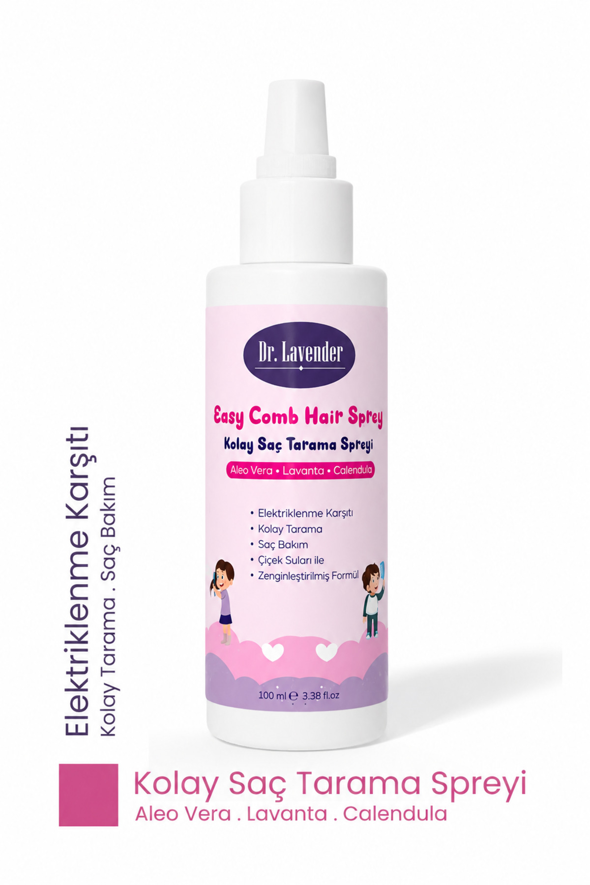 Dr.Lavender Doğal Kolay Saç Tarama Spreyi 100 ml Lavanta & Aloe Vera & Calendula Elektriklenme Karşıtı Sprey