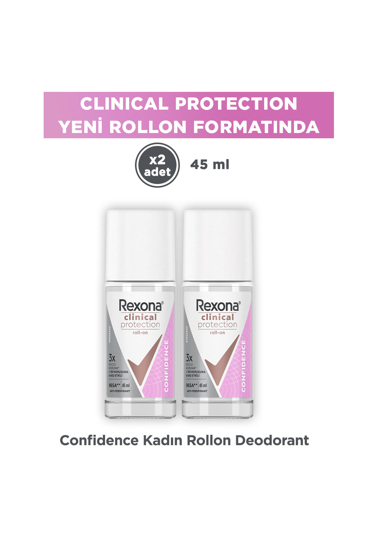 Rexona Clinical Protection Confidence Kadın Roll On 45 ml x2