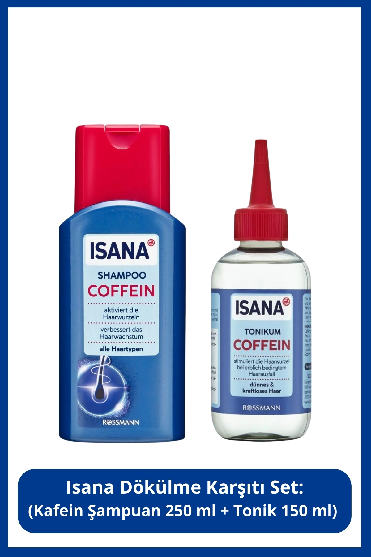 ISANA Dökülme Karşıtı Seti: Kafein Şampuan 250 ml + Tonik 150 ml