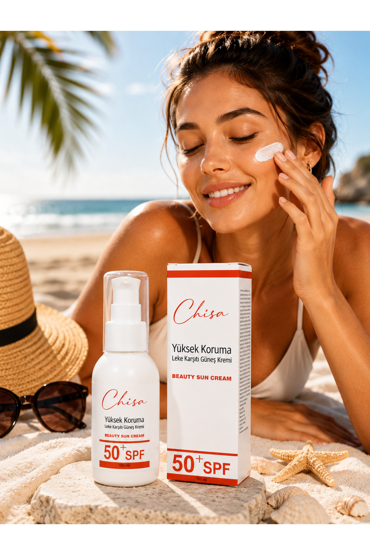 Chisa Leke Karşıtı Güneş Kremi 50+ SPF 100 ml - Yüksek Korumalı Hibrit Filtre & Suya Dayanıklı Formül