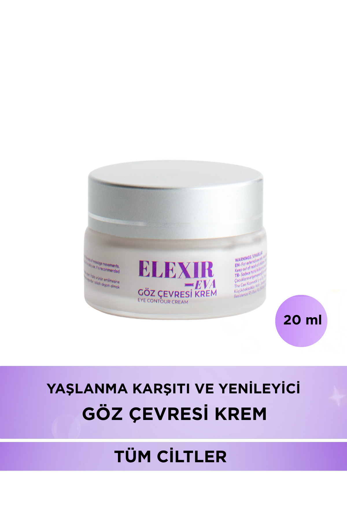 Elexir Eva Aydınlatıcı, ve göz altı morluk azaltan Göz Çevresi Kremi-20ML