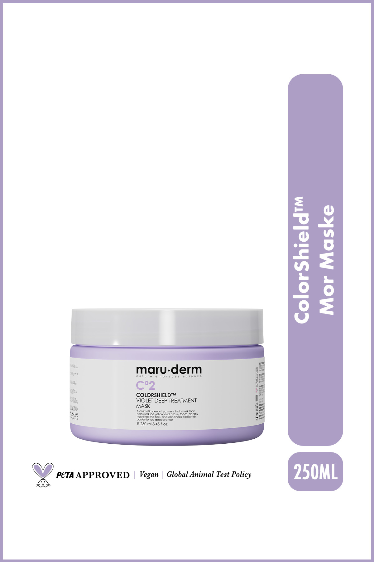 Maru.Derm ColorShield™ Mor Saç Maskesi – Turunculaşma Karşıtı Yoğun Bakım Mor Saç Maskesi 250 ML