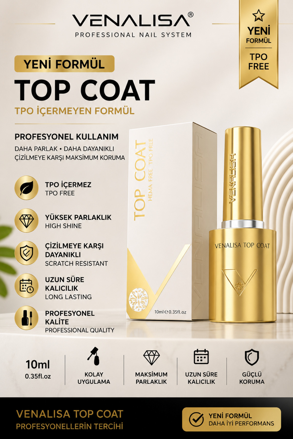 Venalisa Top Coat 10 ml Hema Free TPO Free