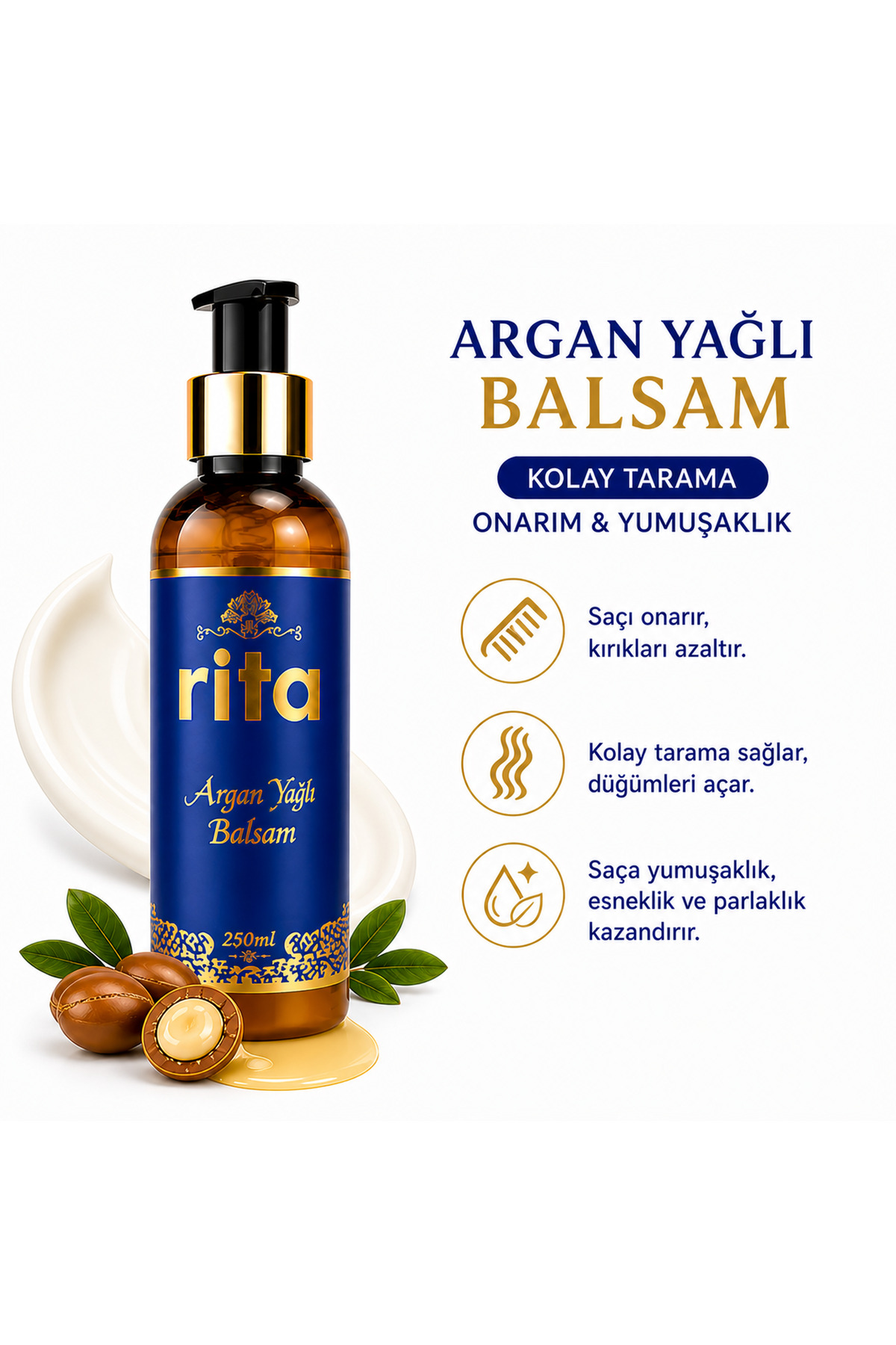 Rita Cosmeticlab Argan Yağlı Saç Kremi/Balsamı 250 ml