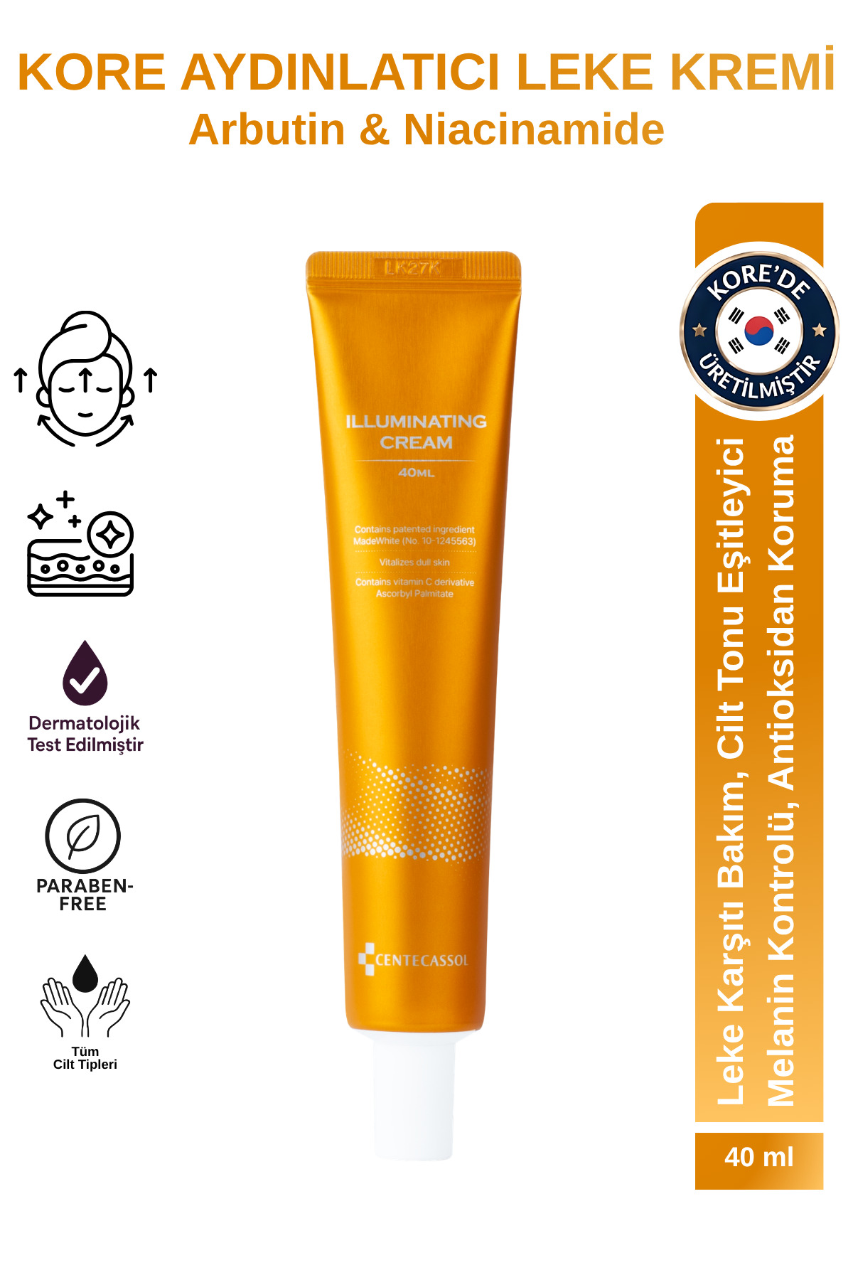 centecassol Kore Leke Kremi - Arbutin Ve Niacinamide İçeren Aydınlatıcı Ve Ton Eşitleyici Illuminating Krem