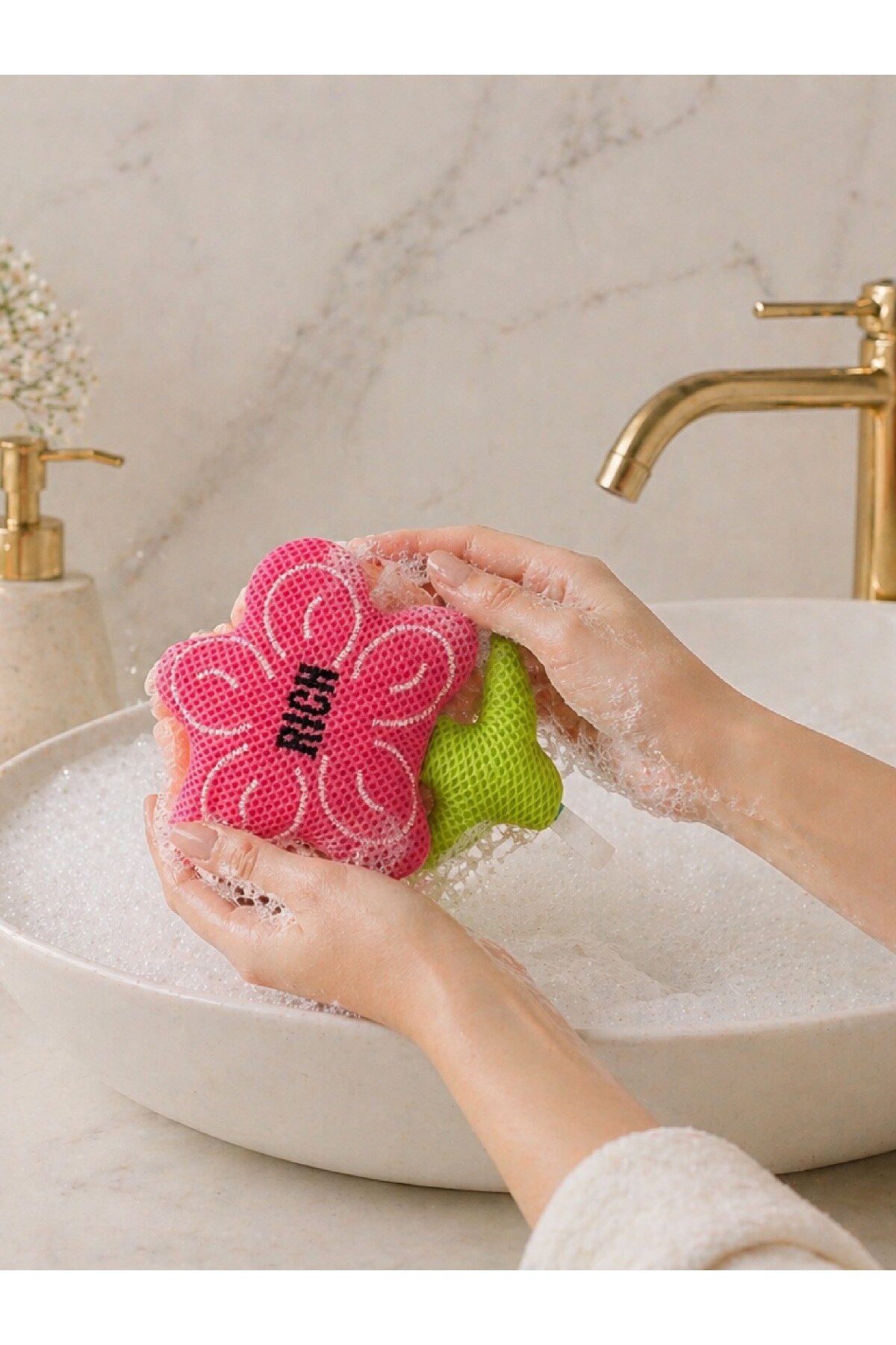 Vichy Figürlü Banyo Lif Süngeri – Köpük Artırıcı Vücut Temizleme Lifi VCHY-6994