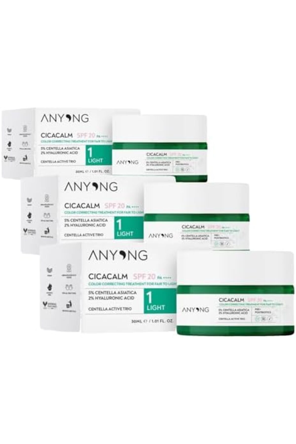 Yıldızan Anyong Cica Tiger Grass Ton Eşitleyici Ve Kızarıklık Karşıtı Krem Light 20 Spf 30 ml Açık Cilt Tonla