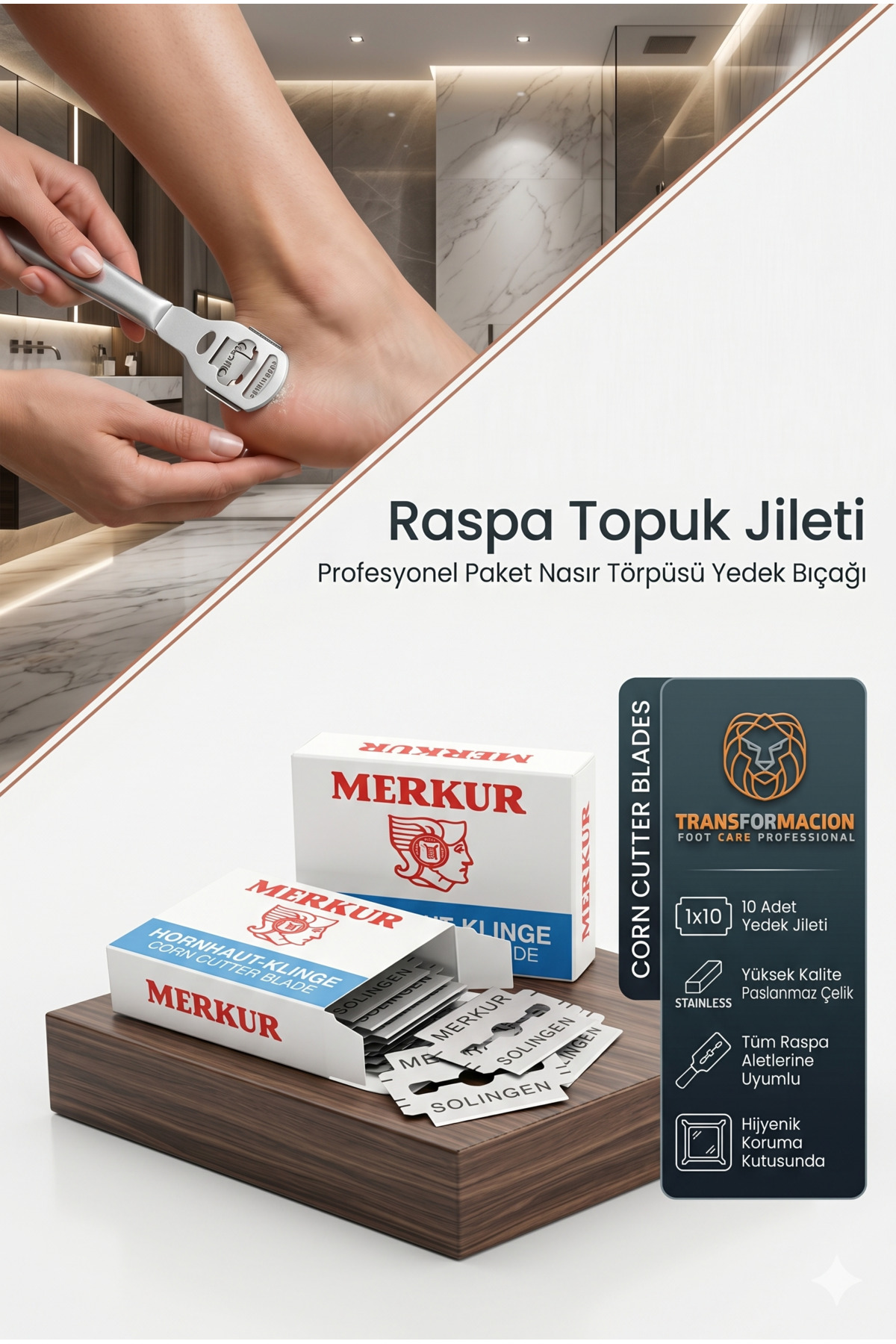 KaktüsKedi 10'lu Paket Raspa Jileti Topuk Törpüsü Nasır Rendesi Yedek Bıçağı 715631