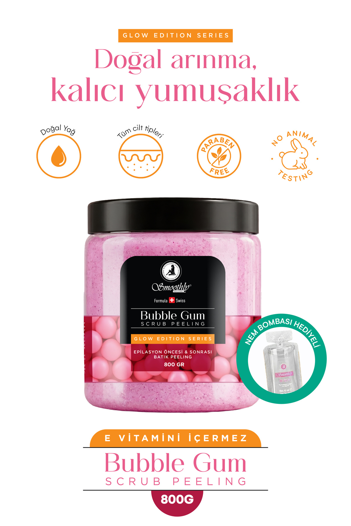 Smoothly Professional Manikür Pedikür Peeling Bubble Gum Sakızlı Kabin Boy 800gr