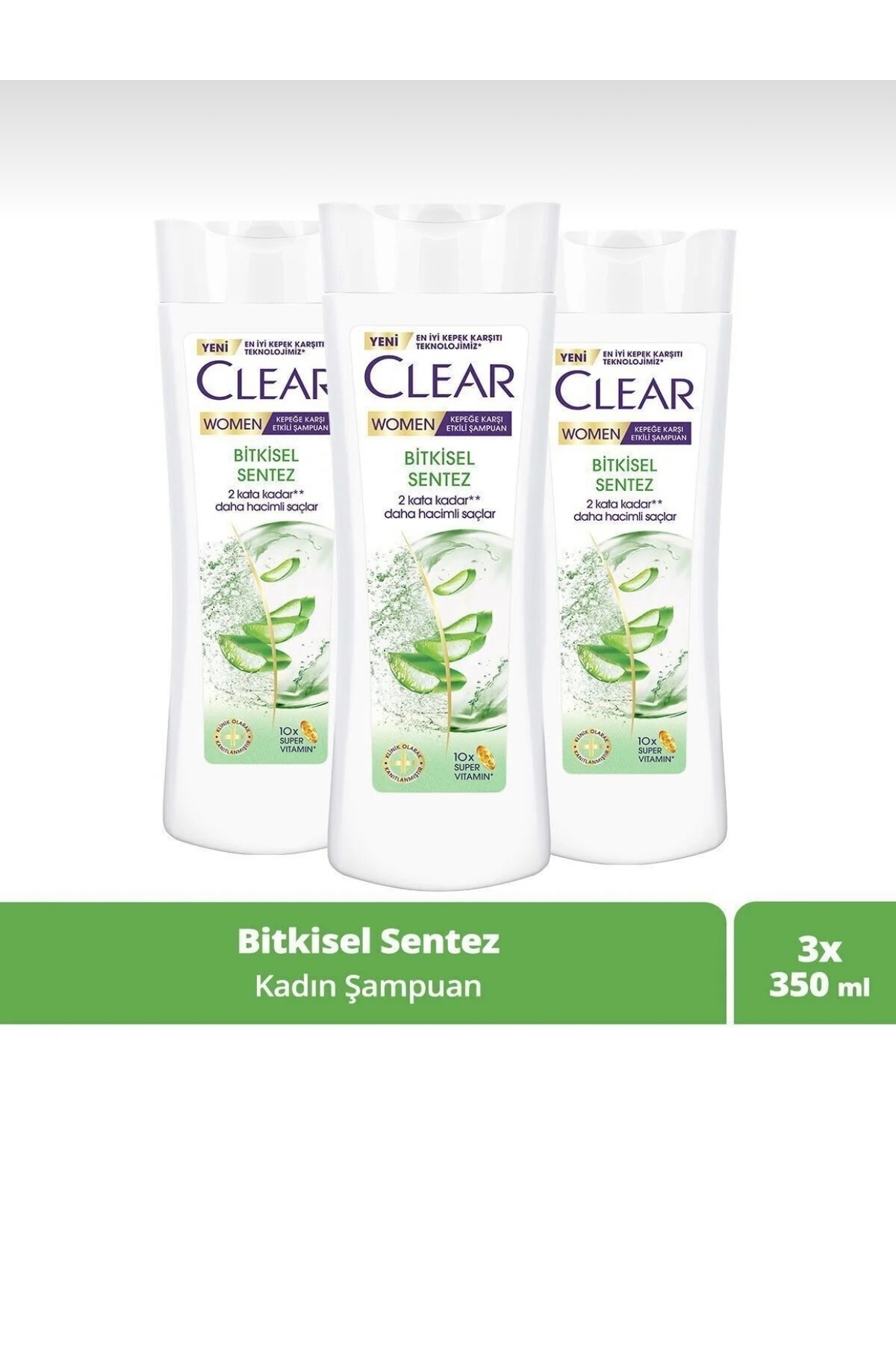 Clear Women Kepeğe Karşı Etkili Şampuan Bitkisel Sentez 350 ml*3 Adet