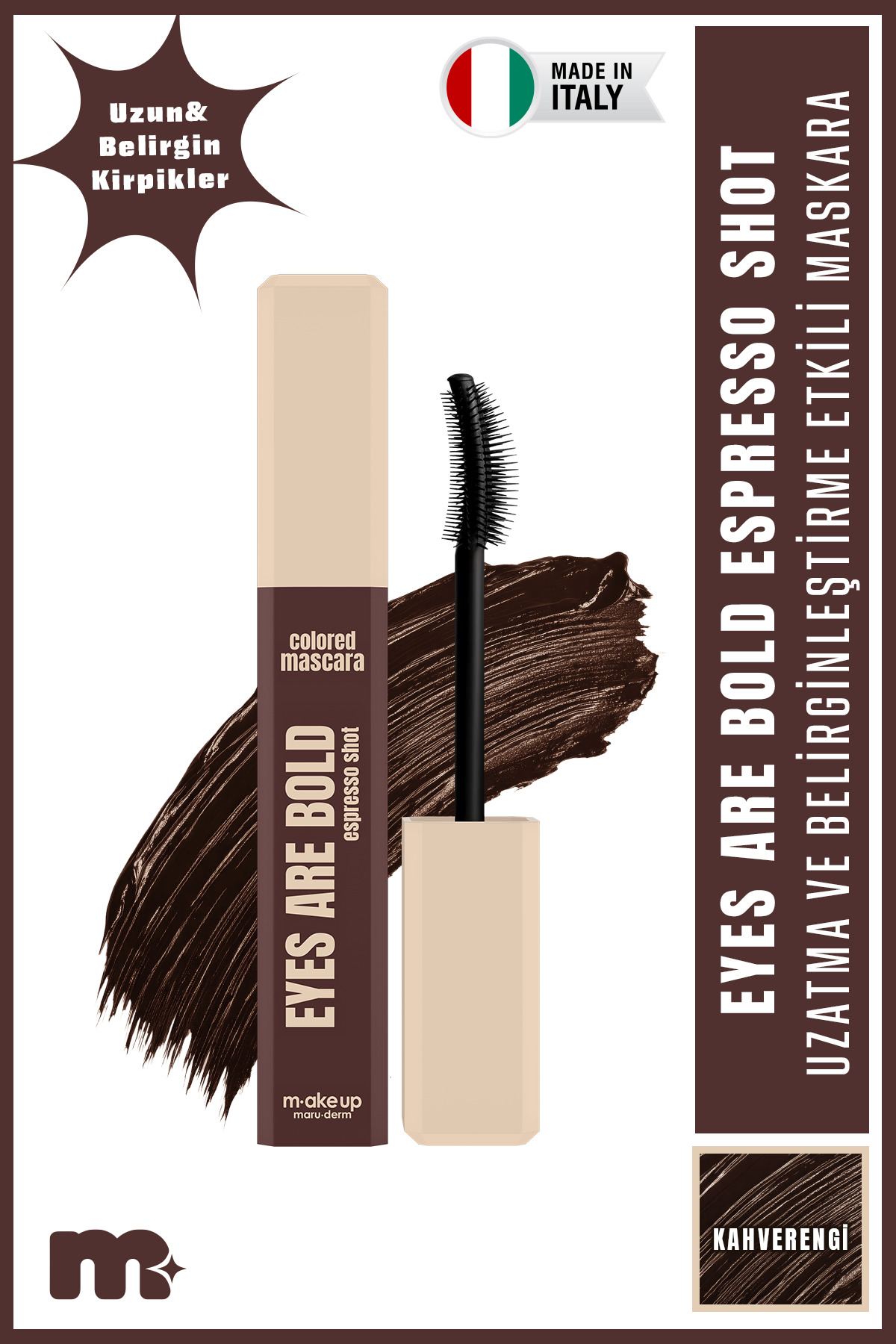 Maru.Derm make up maruderm Renkli Maskara (Kahverengi) – Colored Mascara Brown Espresso Shot