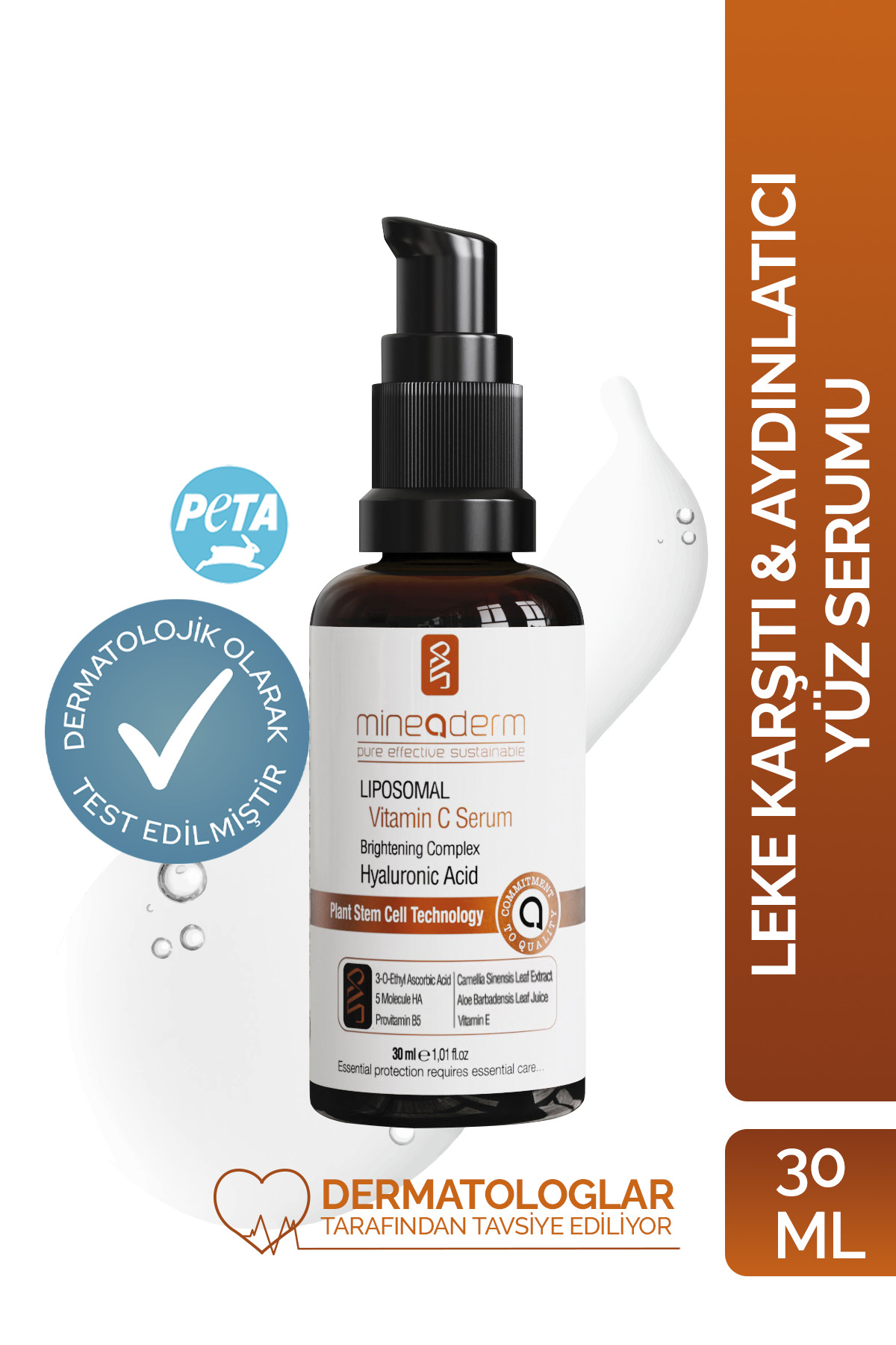 mineaderm Liposomal C Vitamini Serumu – Leke Karşıtı & Aydınlatıcı Yüz Serumu 30 ml
