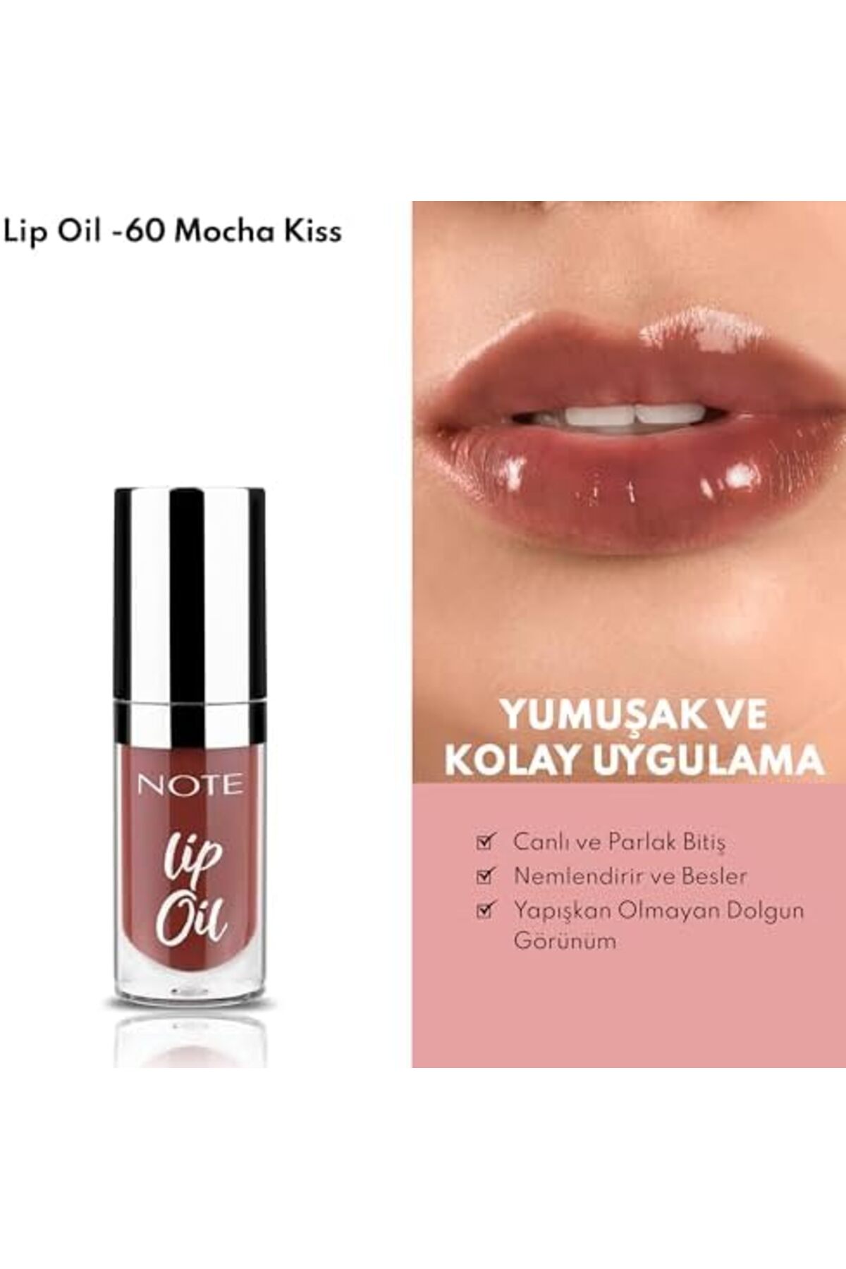 Yıldızan Cosmetics Lip Oil 60 Mocha Kiss Nemlendirici ve Parlatıcı Dudak Bakım Yağı, Kahverengi 1269701
