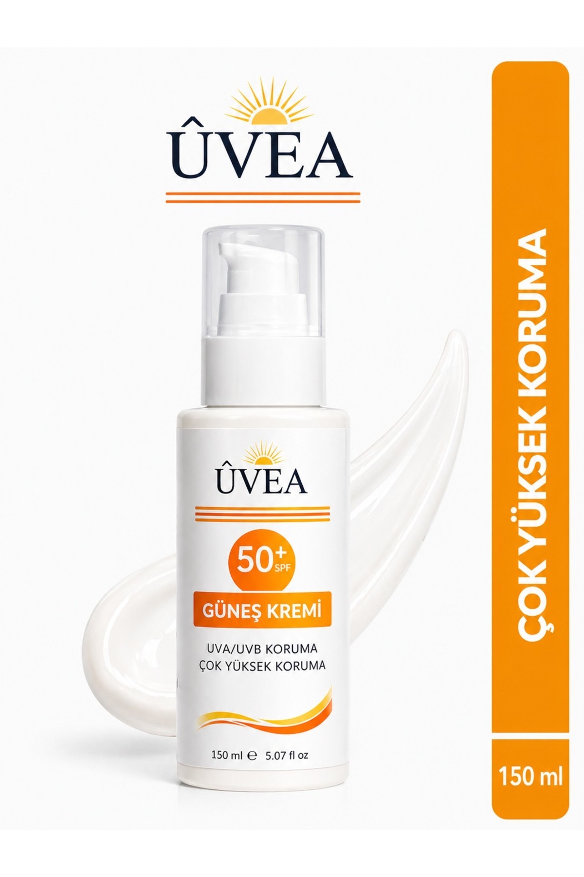 UVEA SPF 50+ Güneş Kremi 150 ml – UVA/UVB Geniş Spektrum Yüksek Koruma M