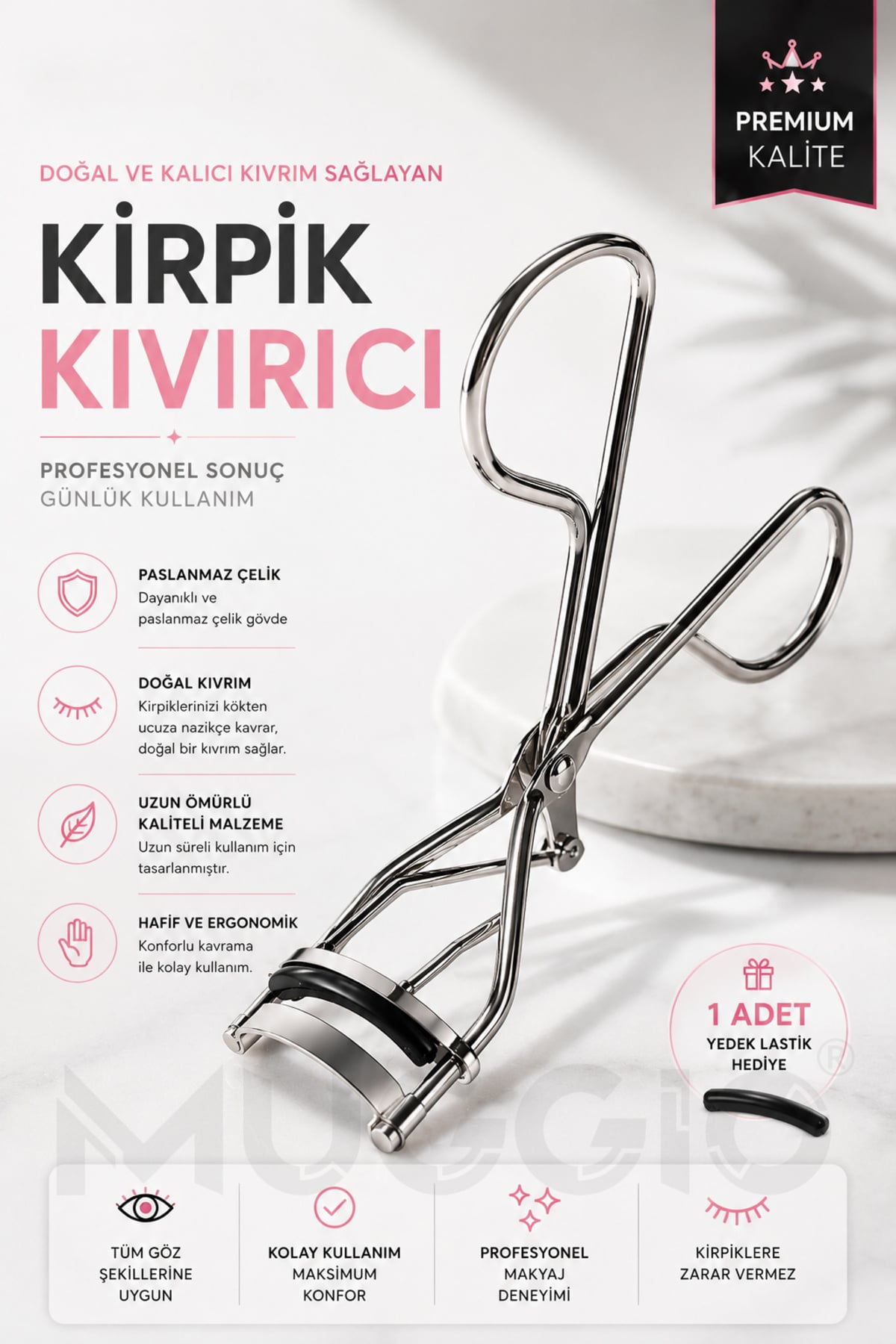 Muggio Doğal Kalıcı Kıvrım Premium Kirpik Kıvırıcı