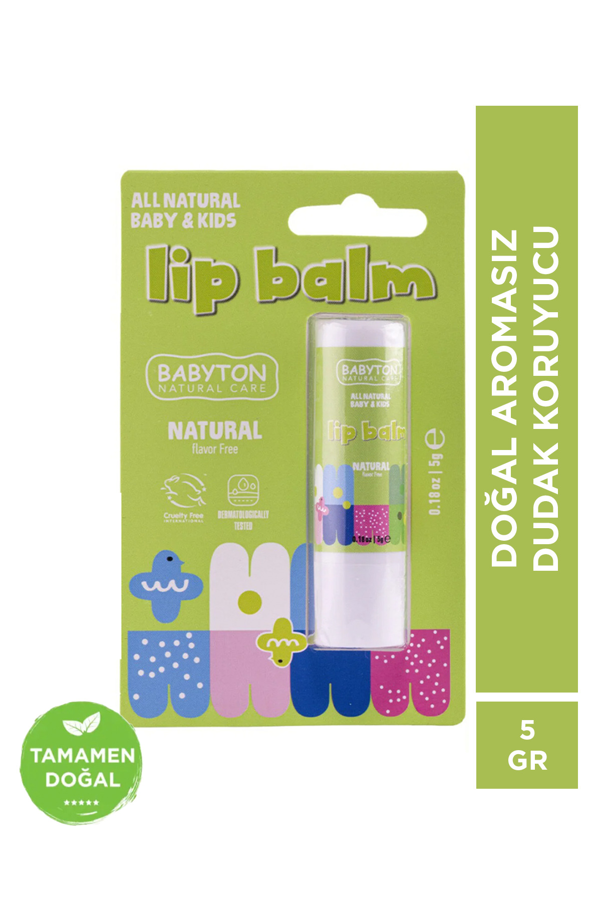 BABYTON Doğal Aromasız Dudak Nemlendirici 5 gr