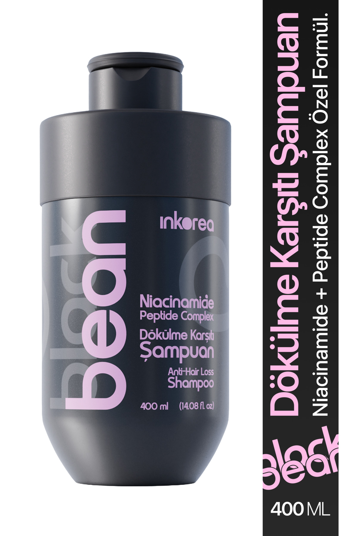 inkorea Black Bean Dökülme Karşıtı Şampuan 400 ml - Niacinamide & Peptide Complex Saç Güçlendirici
