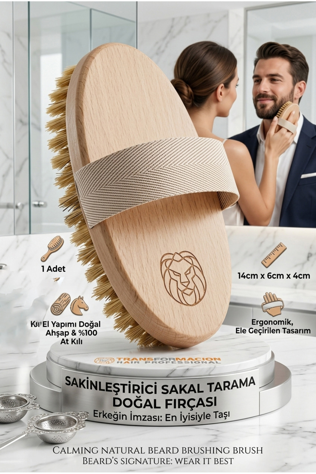 Transformacion Sakinleştirici Sakal Tarama Doğal Fırçası 715842