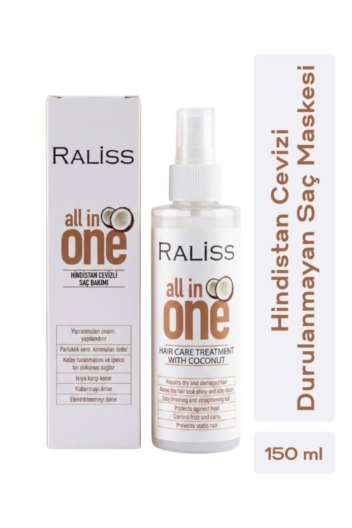 Raliss All in One Hair Treatment Hindistan Cevizi Durulanmayan Saç Maskesi 150 ML
