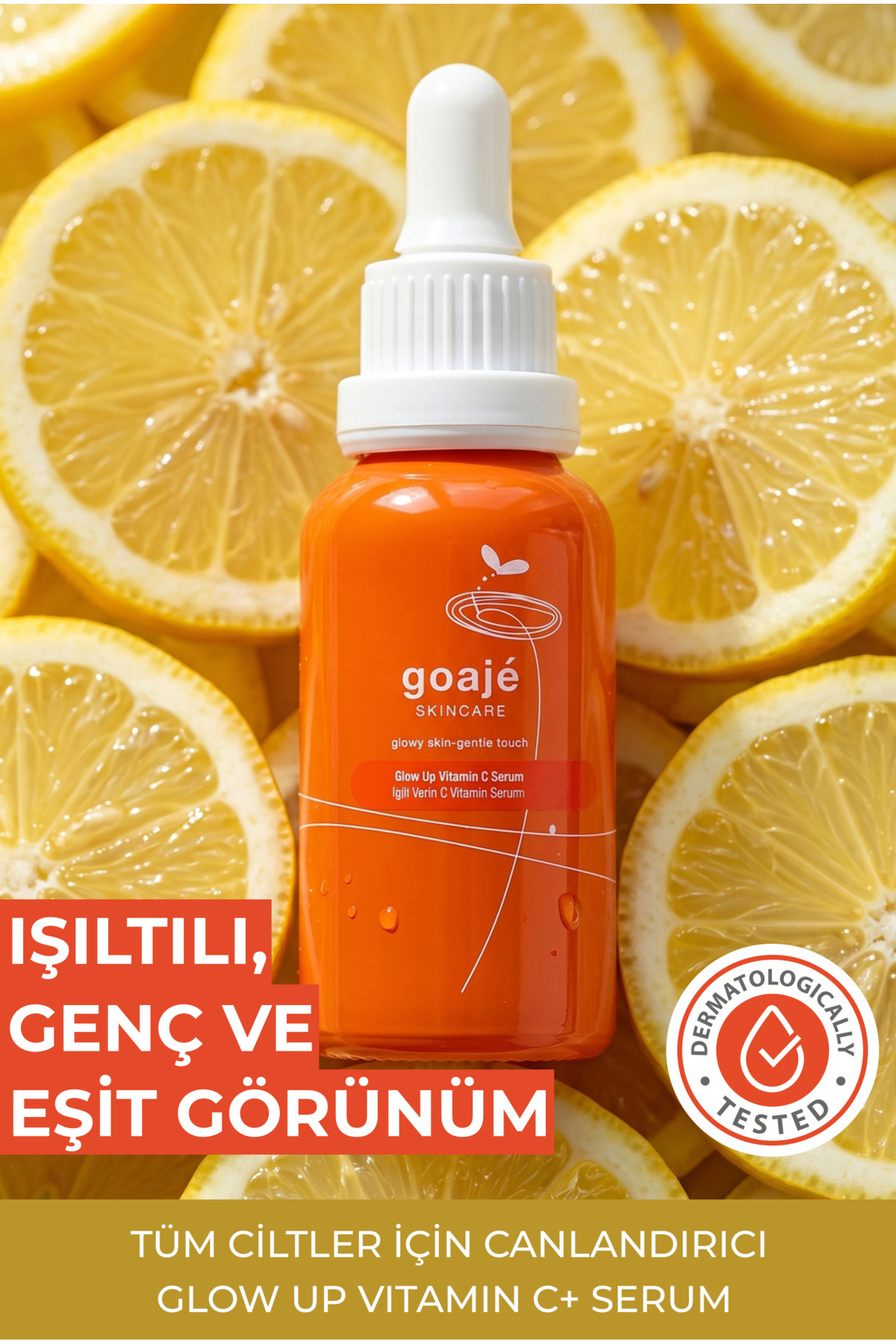 Goajé SKINCARE Glow Up Vitamin C+ Serum, Tüm Ciltler için Canlandırıcı %10 C Vitaminli, 30 ml