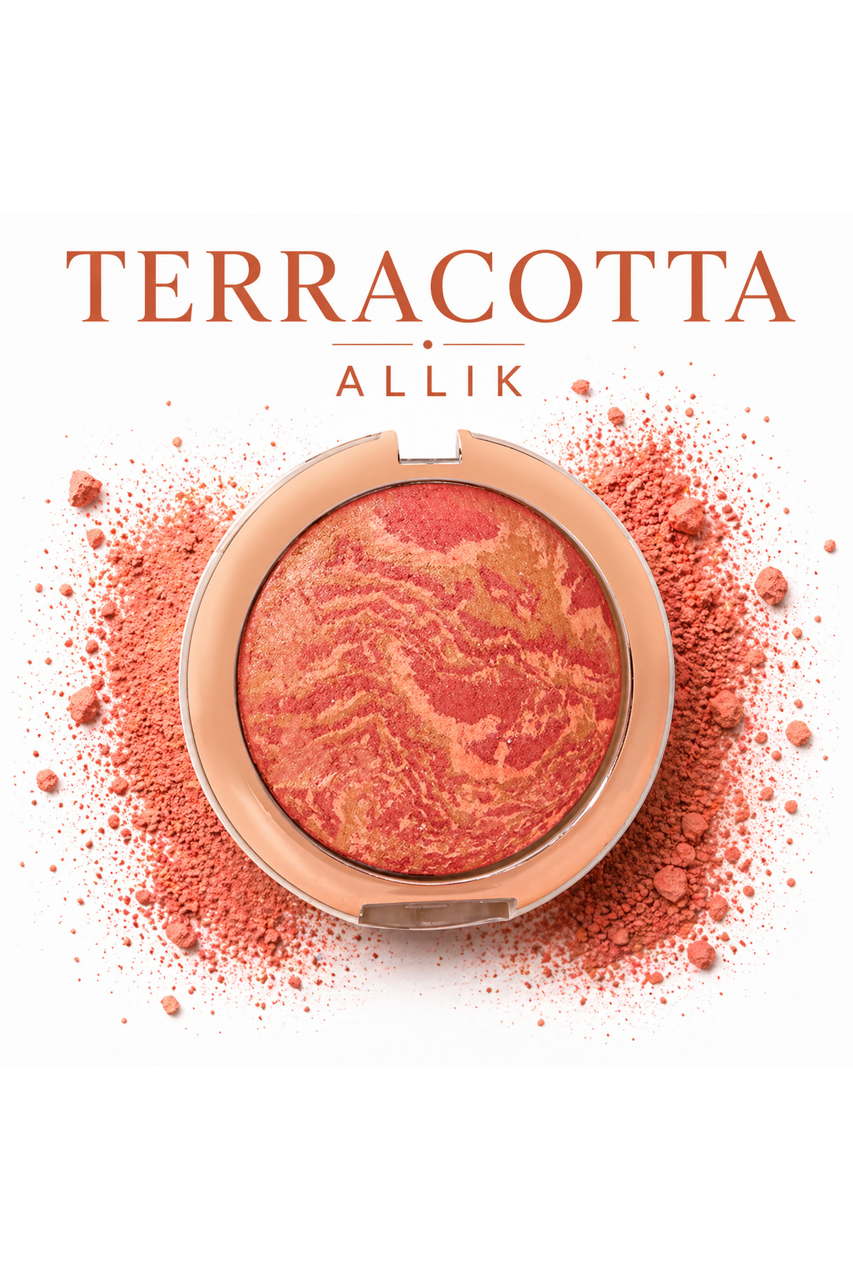 MAQYA KOZMETİK M. MİLANO Baked Blusher Işıltılı Fırınlanmış Toz Allık Pembe/ Doğal Görünüm / Aynalı ve Sünger