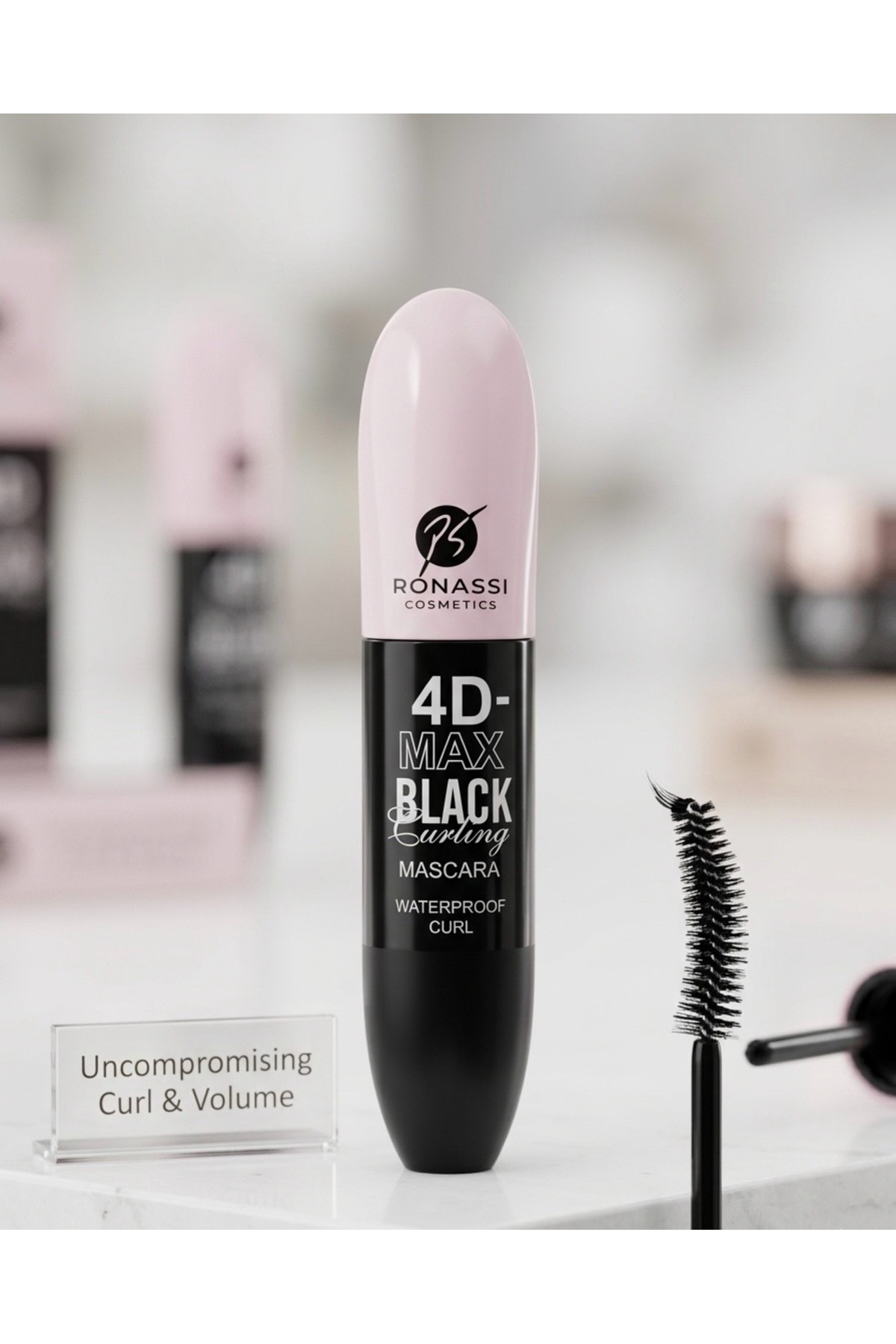 Ronassi Cosmetics 4D-Max Black Curling Suya Dayanıklı Hacim ve Kıvırma Etkili Siyah Maskara