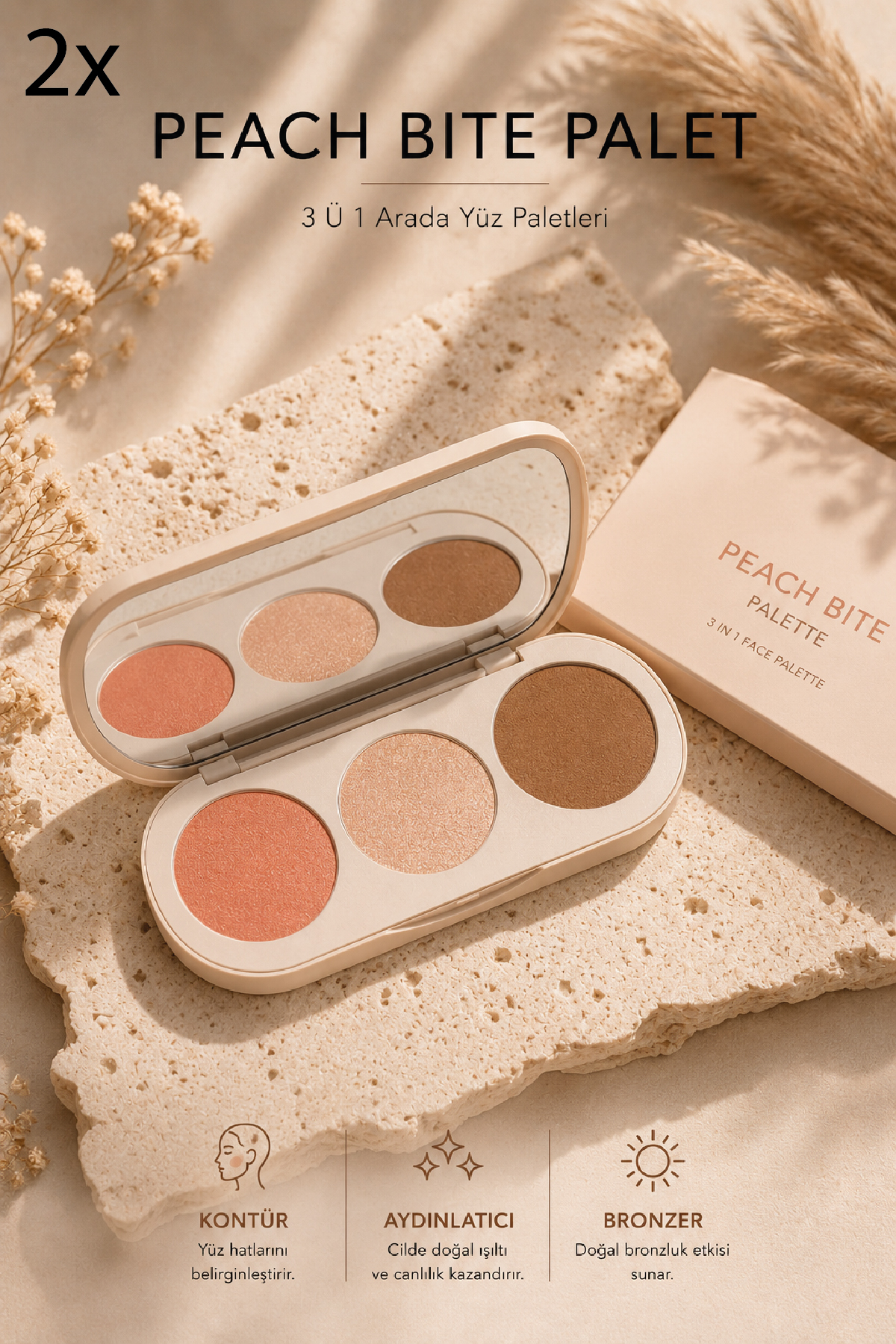 Farmasi Peach Bite Palet 13 gr 2 Adet