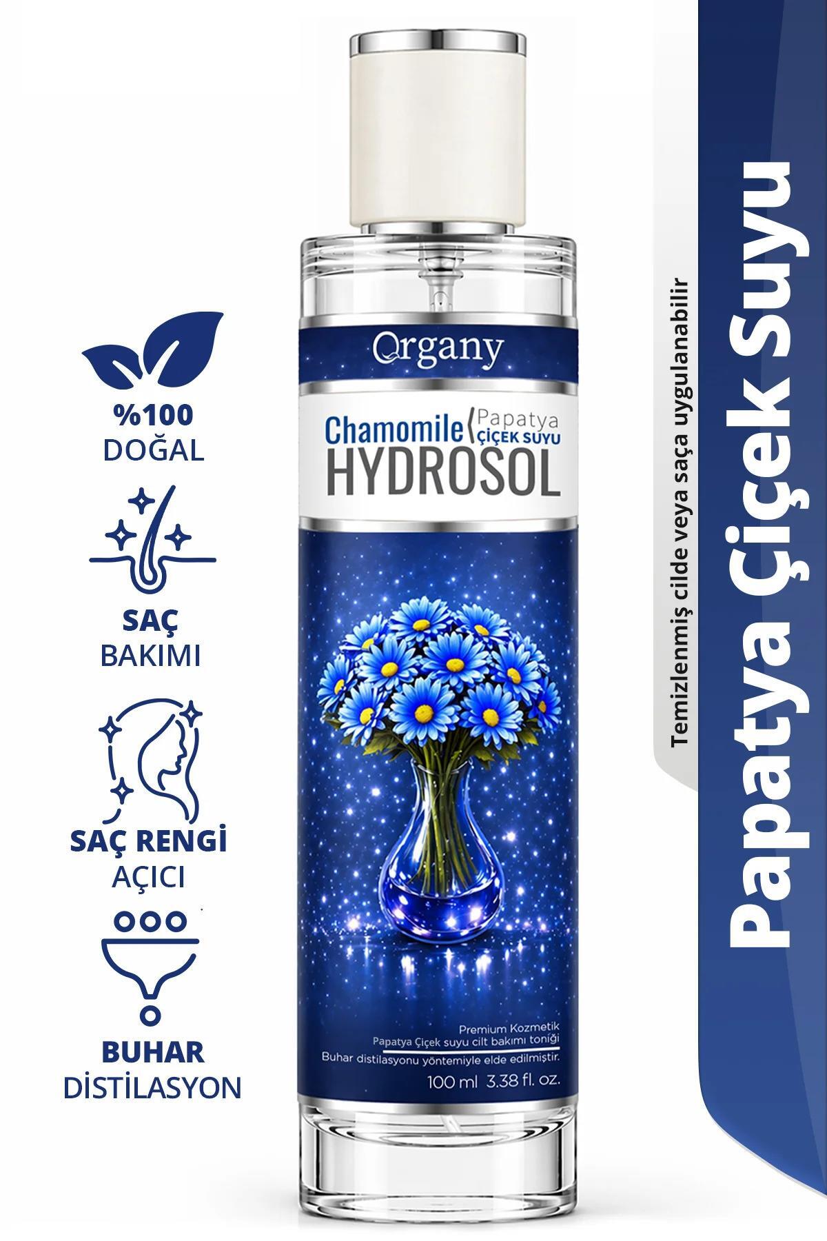 Organy Papatya suyu Hidrosolü Doğal Saç Rengi Açıcı %100 Doğal Saç Bakım Toniği Chamomile Hydrosol 100 ml