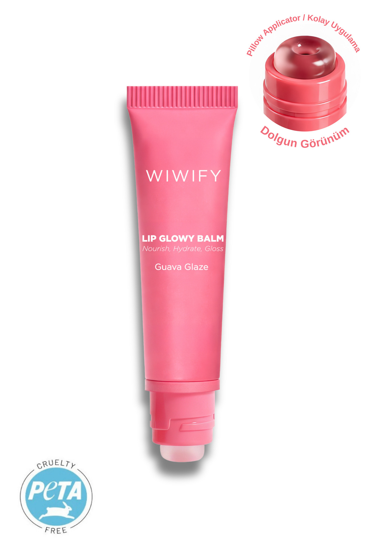WIWIFY Lip Glowy Balm Guava Glaze Renkli Dudak Bakım, Parlatıcı, Nemlendirici, Dolgun Görünüm 13 ML