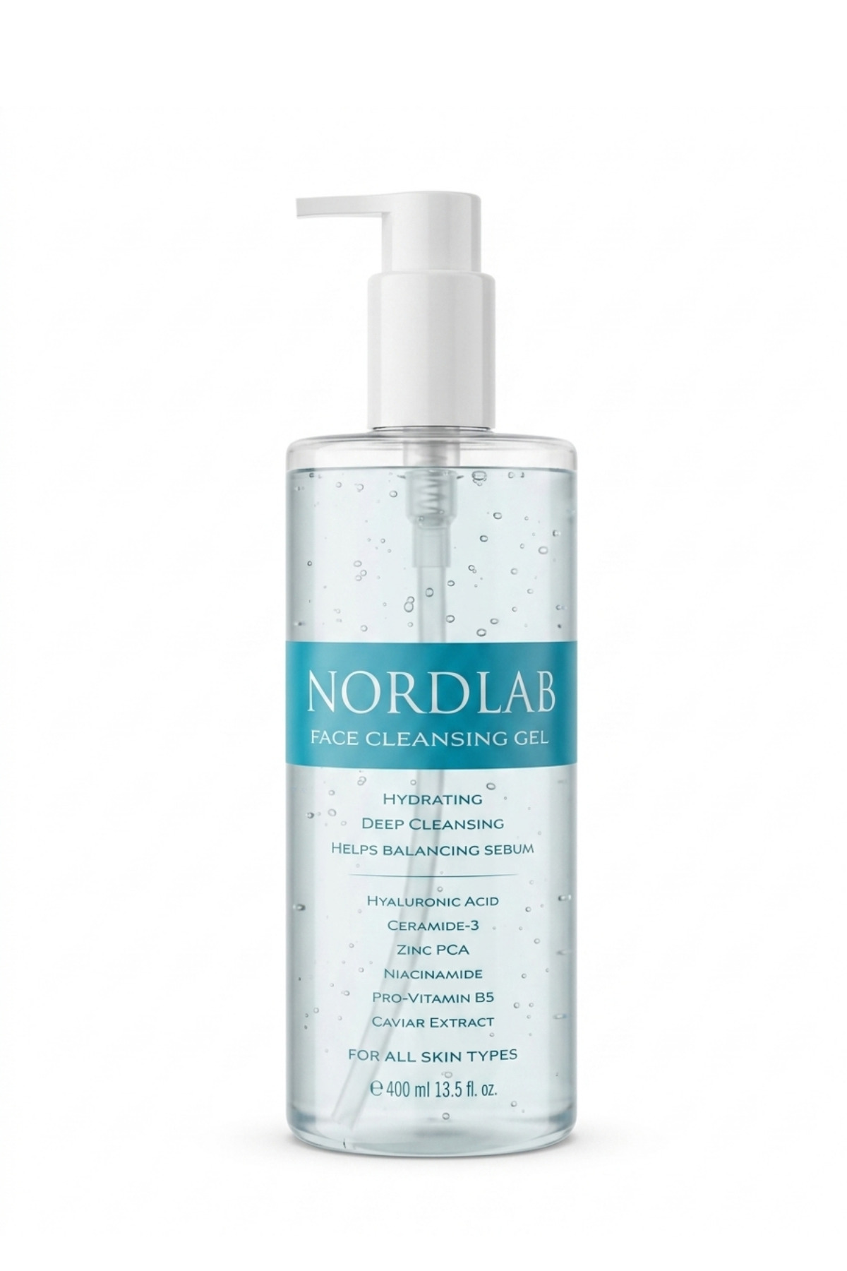 NORDLAB Yüz Temizleme Jeli Canlandırıcı 400 ml Hyaluronic Acid Ceramide Zinc PCA