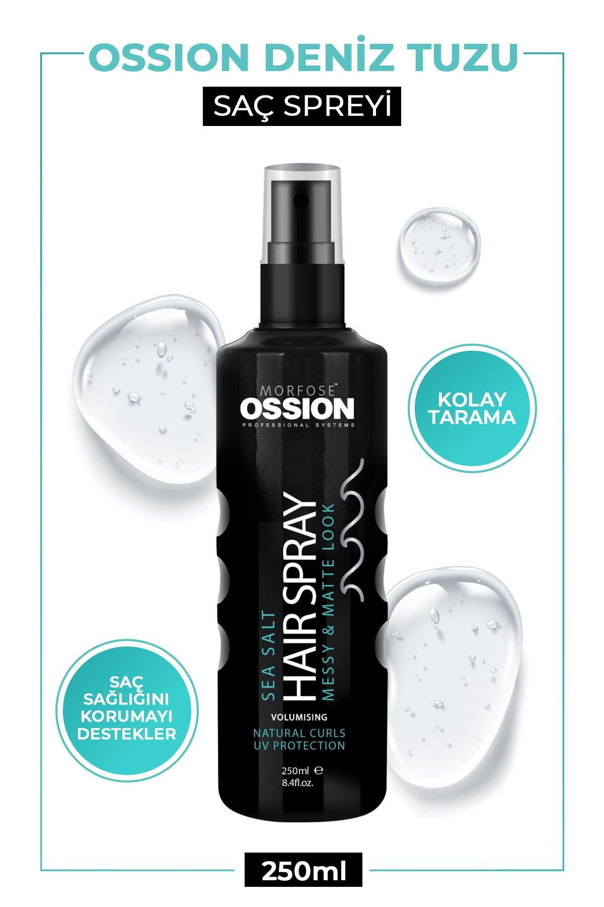 Morfose Ossion Deniz Tuzu Saç Spreyi 250 ml- Mat Görünüm, Doğal Dalgalar ve Isıya Karşı Koruma