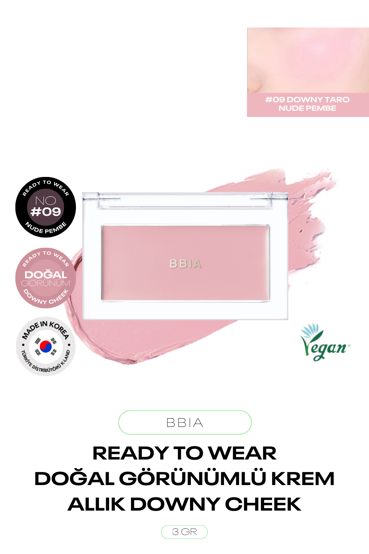 BBIA Kalıcı ve Doğal Görünümlü Krem Allık Ready To Wear Downy Cheek