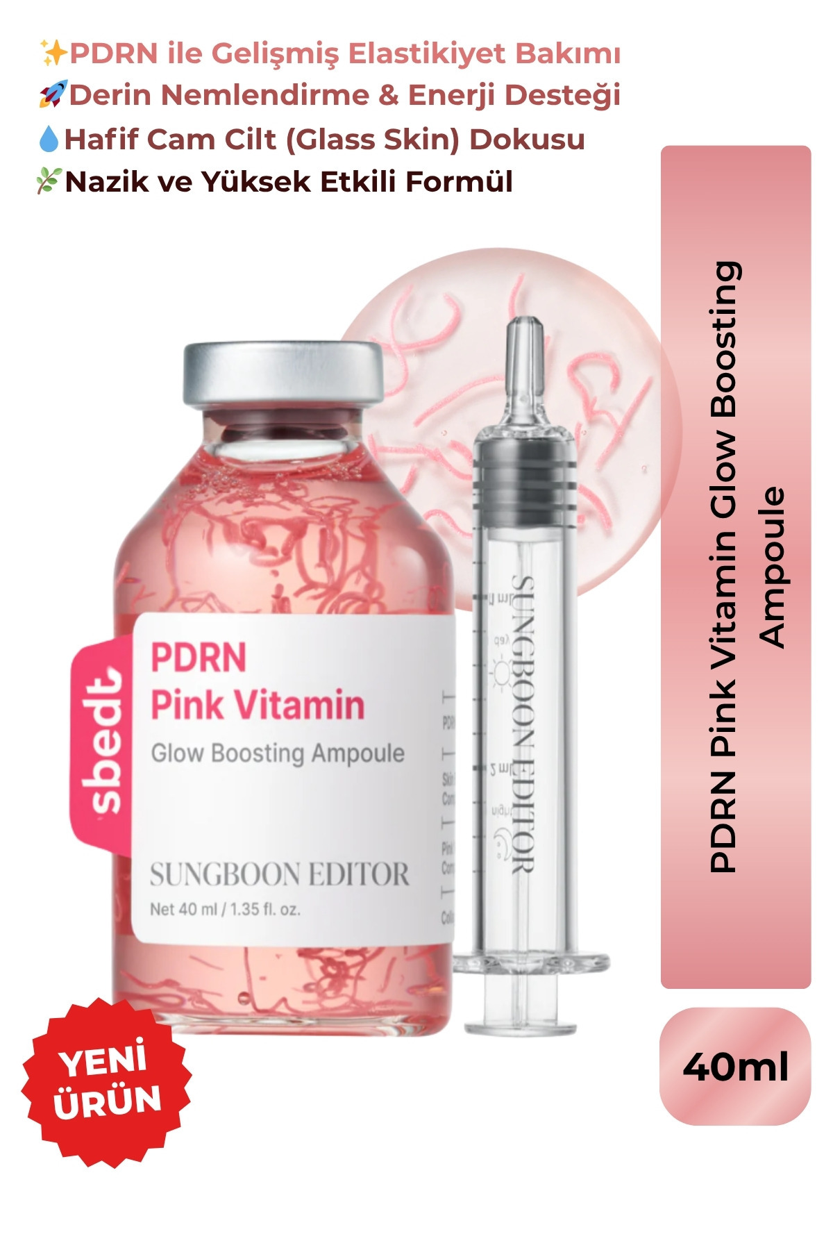 SUNGBOON EDITOR Sungboon PDRN Pink Vitamin Ampoule - Pembe Yenileyici Ampul