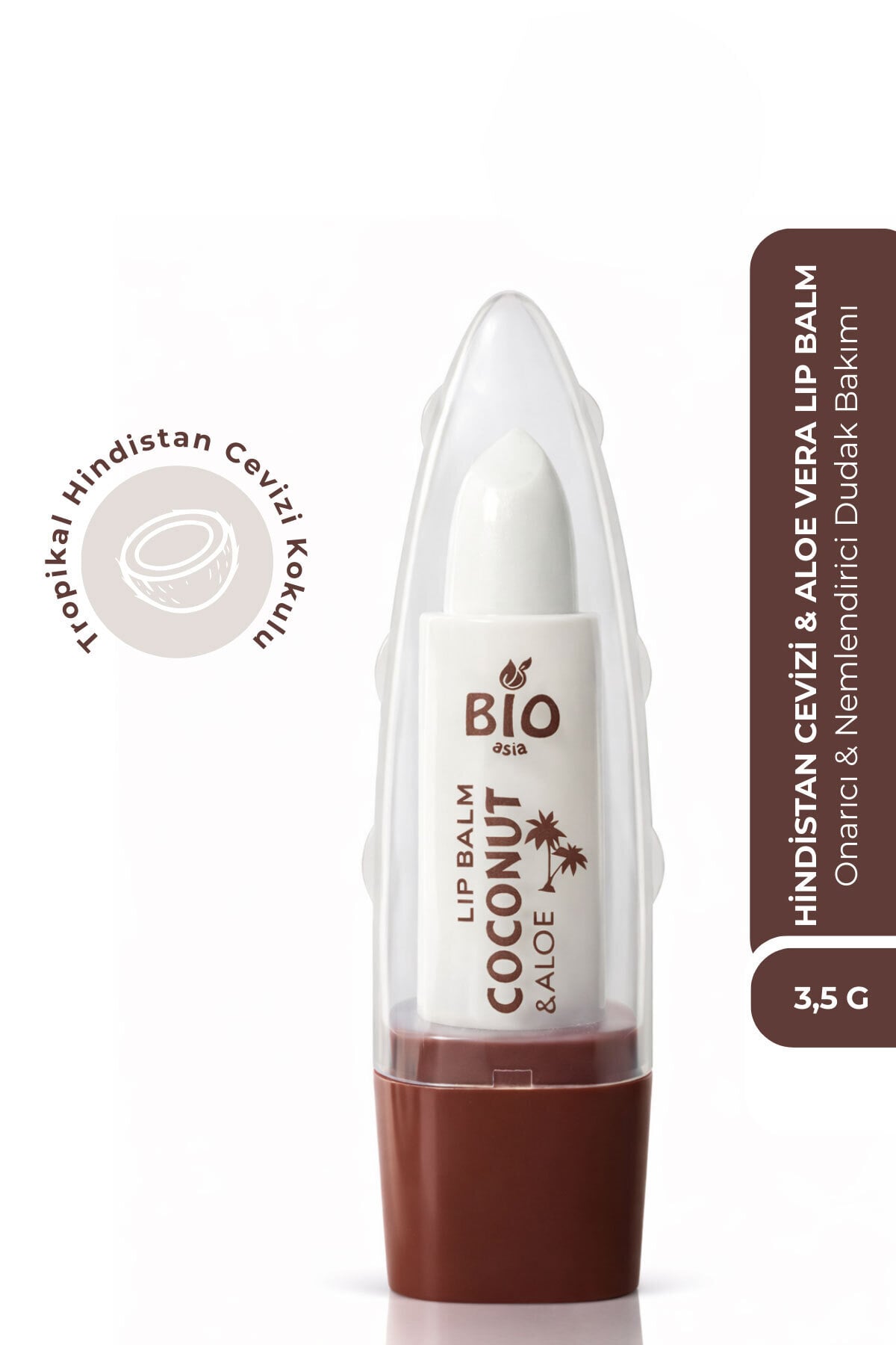 Bio Asia Hindistan Cevizi & Aloe Vera Lip Balm – Tropikal Koku, Onarıcı Nemlendirme