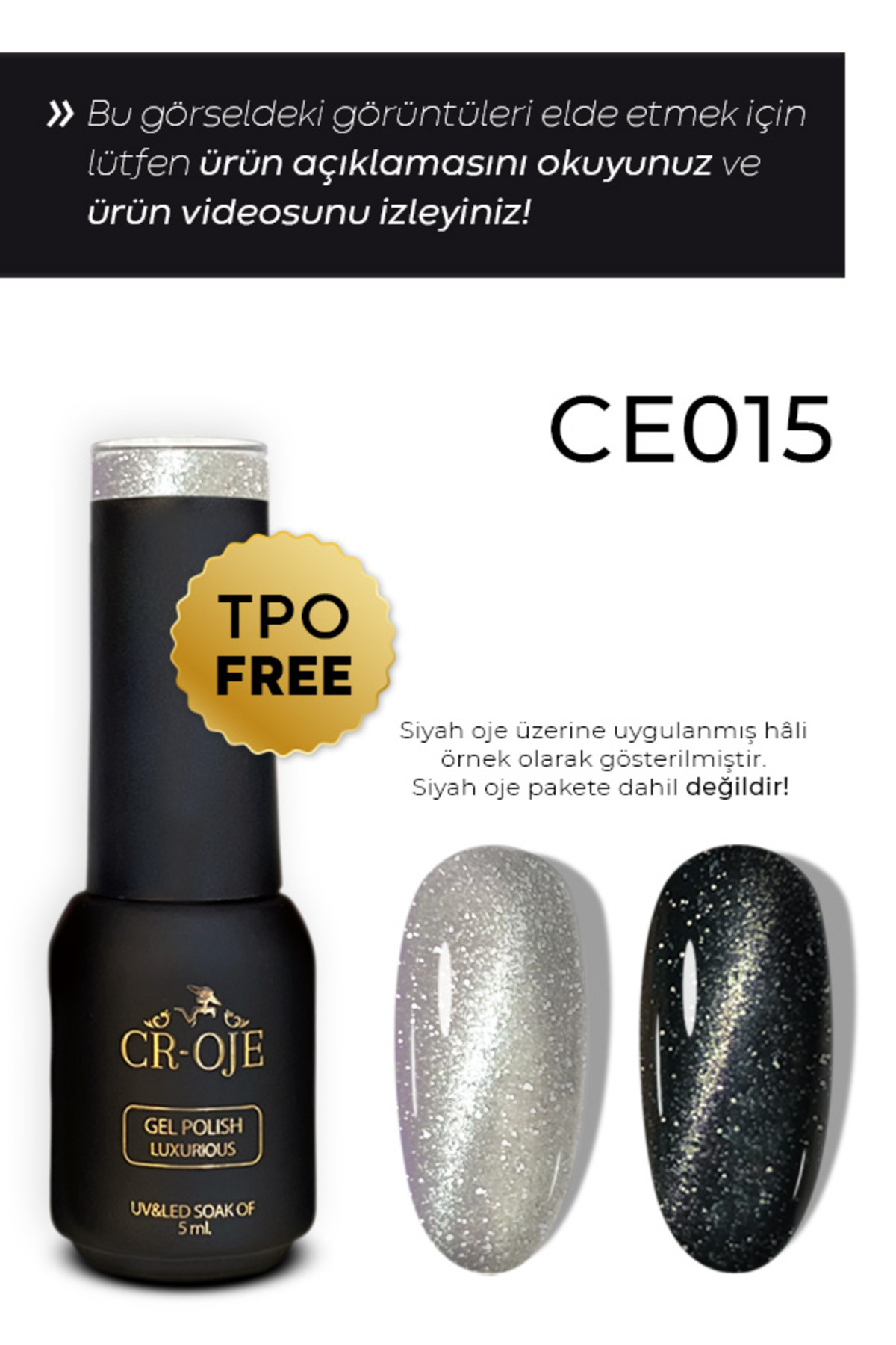 CROJE KALICI OJE Kalıcı Oje Kedi Gözü 7d Cat Eye-015 (5 ML)