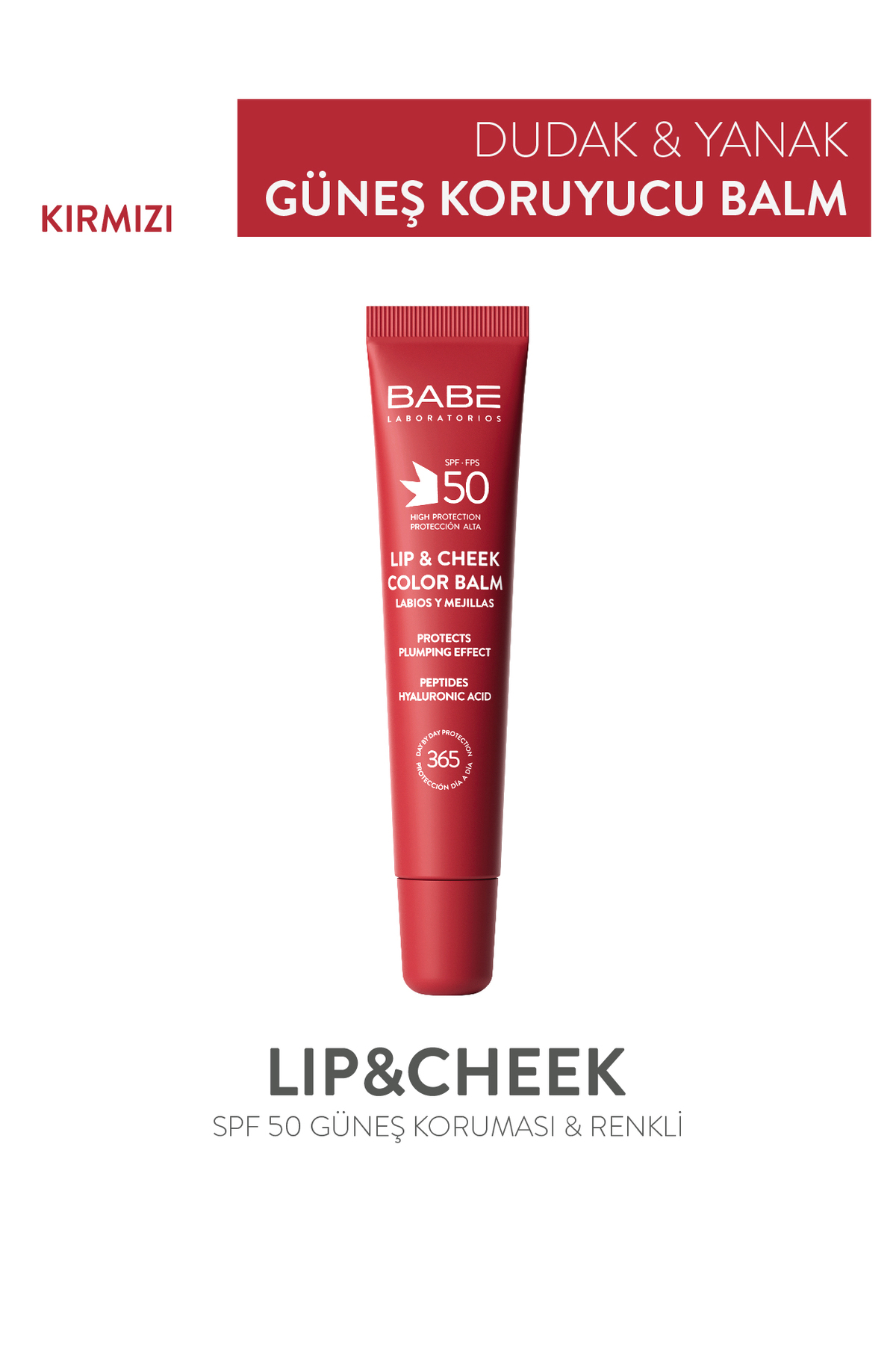 Babe Laboratorios Lip&Cheek Balm Red SPF50 20ml - Dudak ve Yanak Balmı